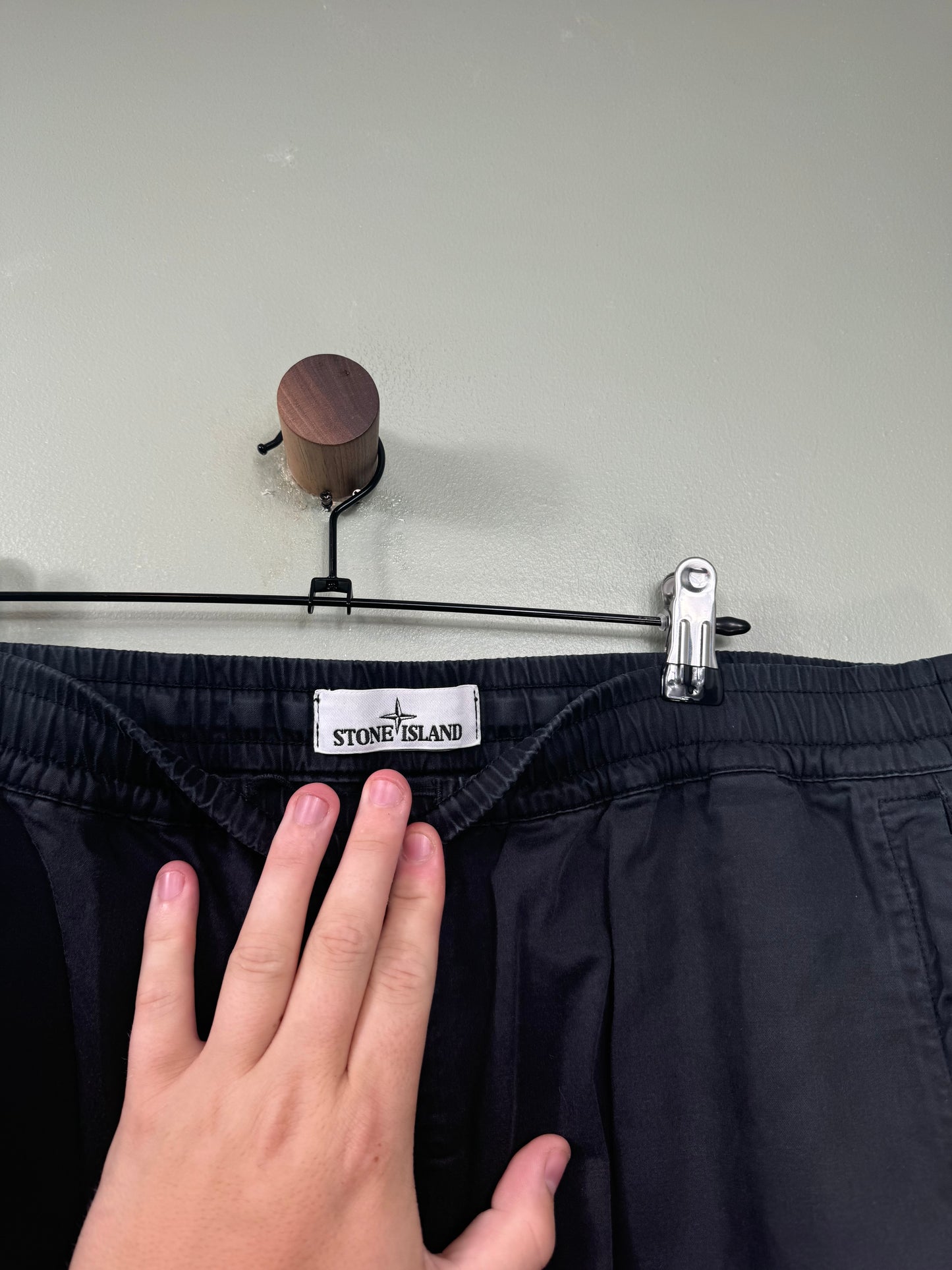 Stone Island Black RE-T Cargo Bottoms