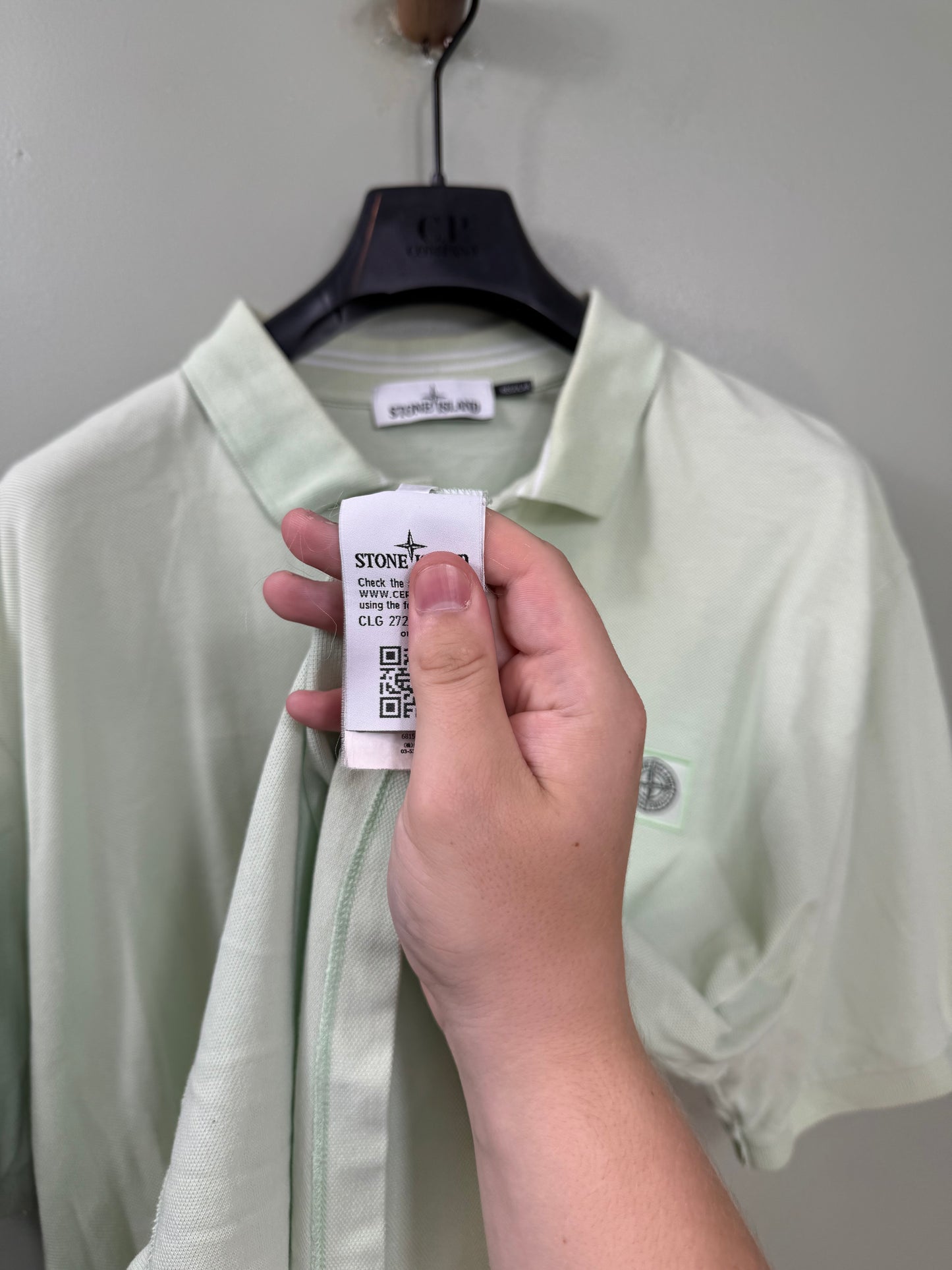 Stone Island Pastel Green Regular Fit Polo
