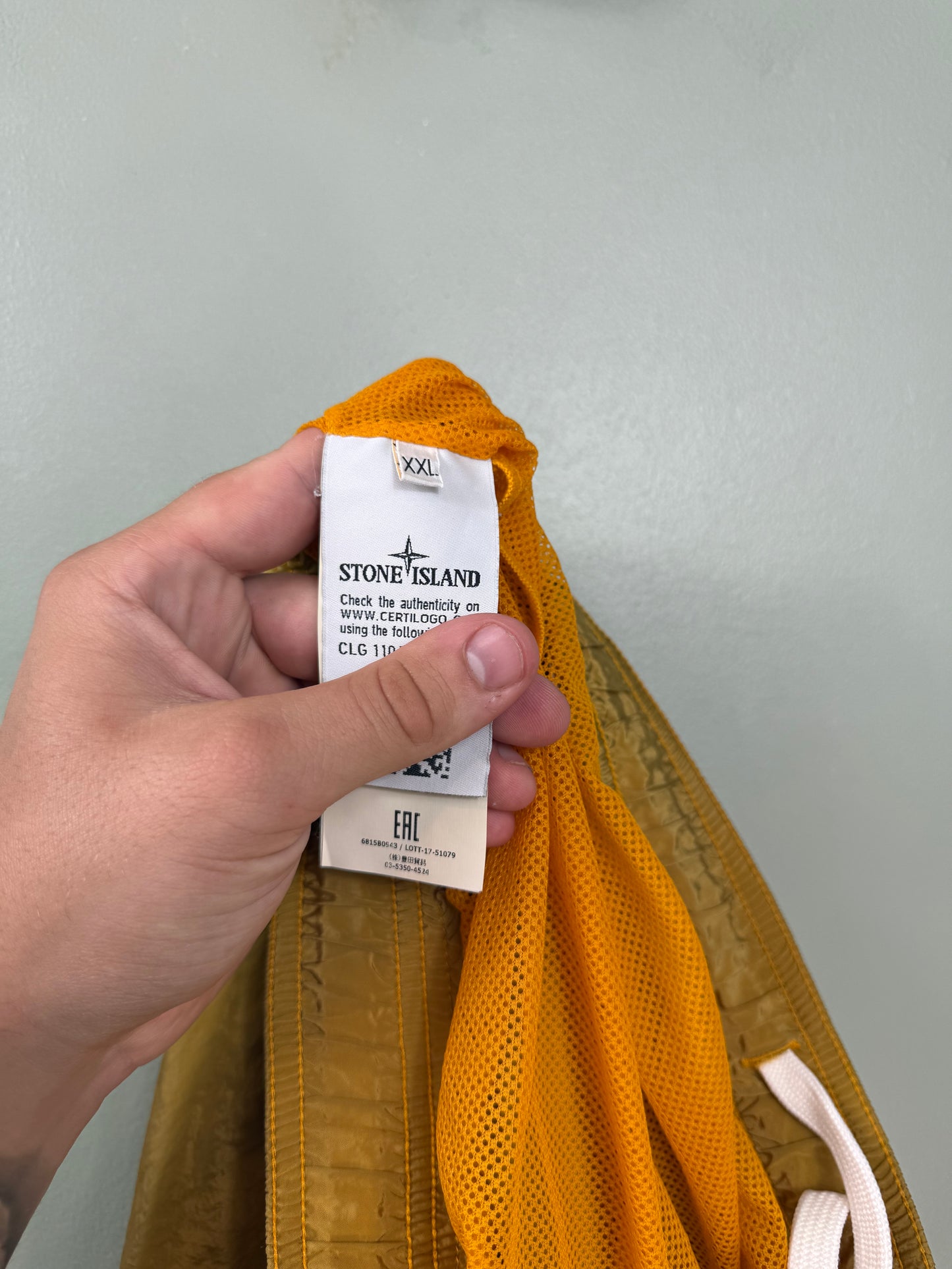 Stone Island Gold Nylon Metal Swim Shorts