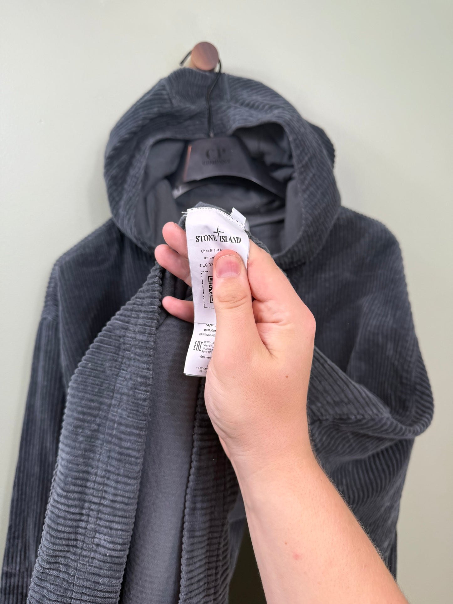 Stone Island Charcoal Grey Corduroy Smock
