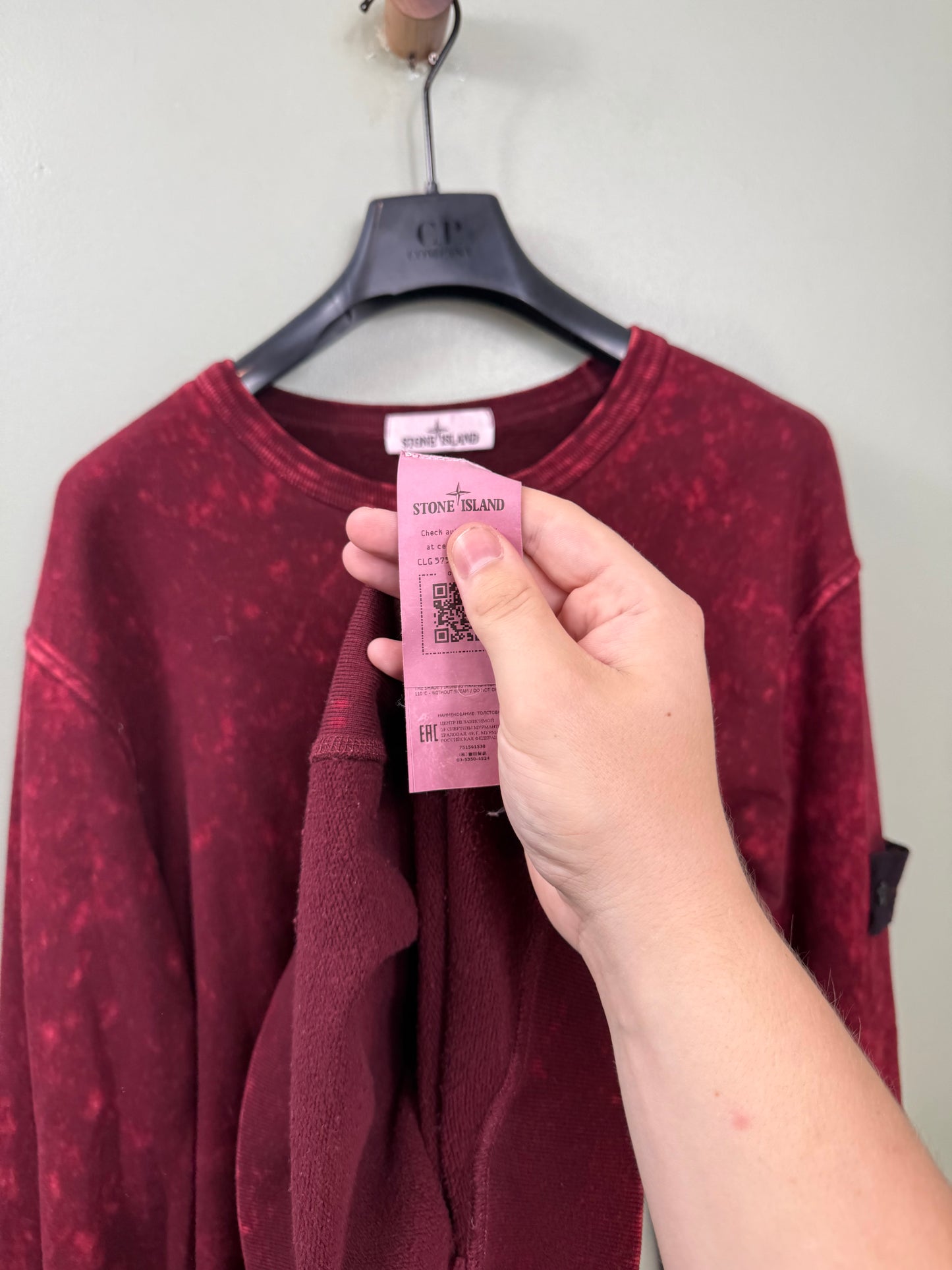 Stone Island Red Ovo Dye Jumper