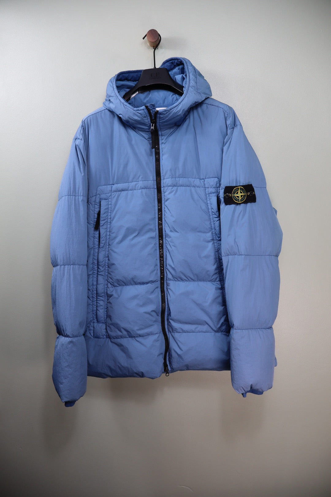 Stone Island Blue Crinkle Reps Down Jacket