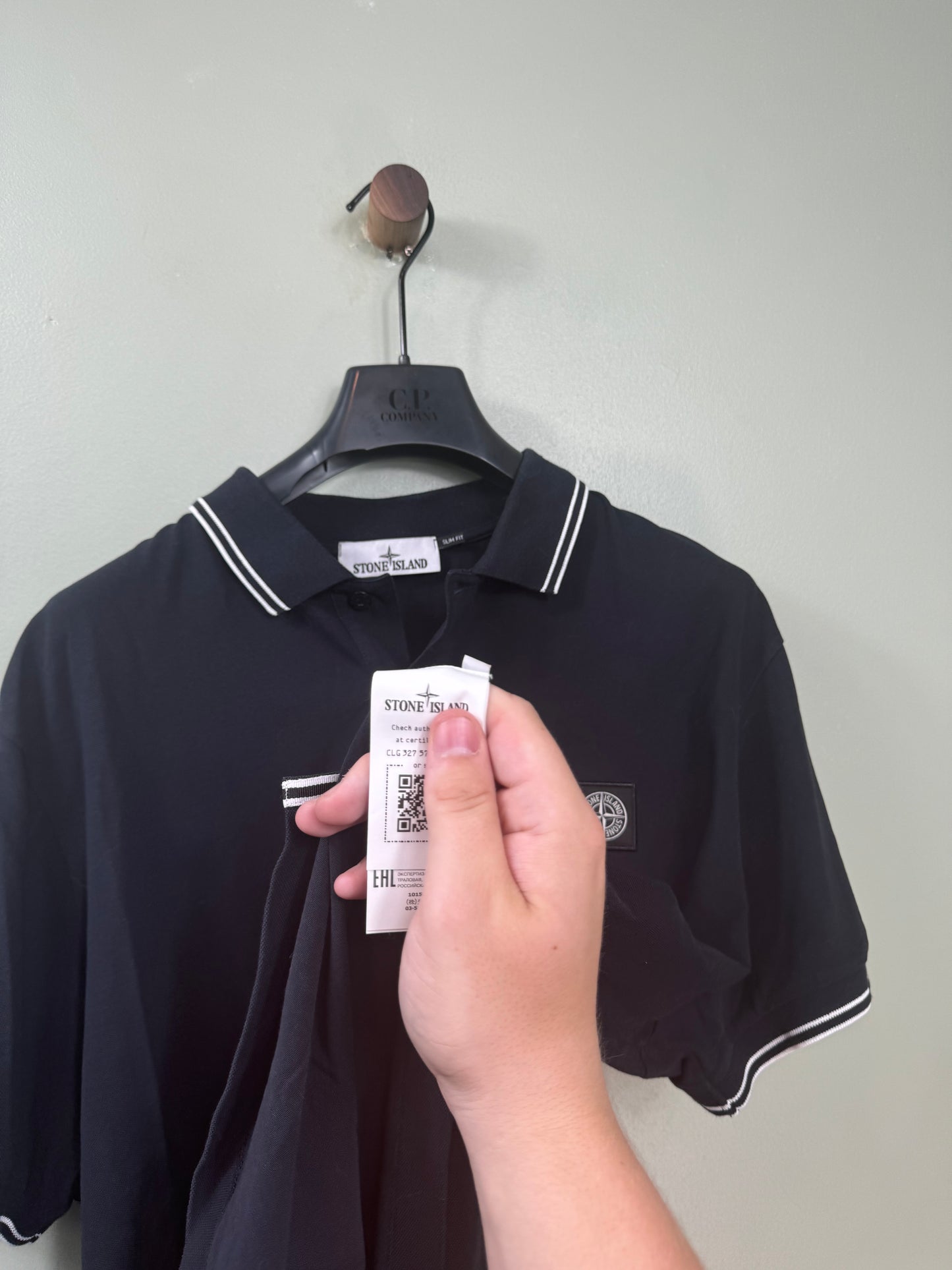 Stone Island Black Slim Polo