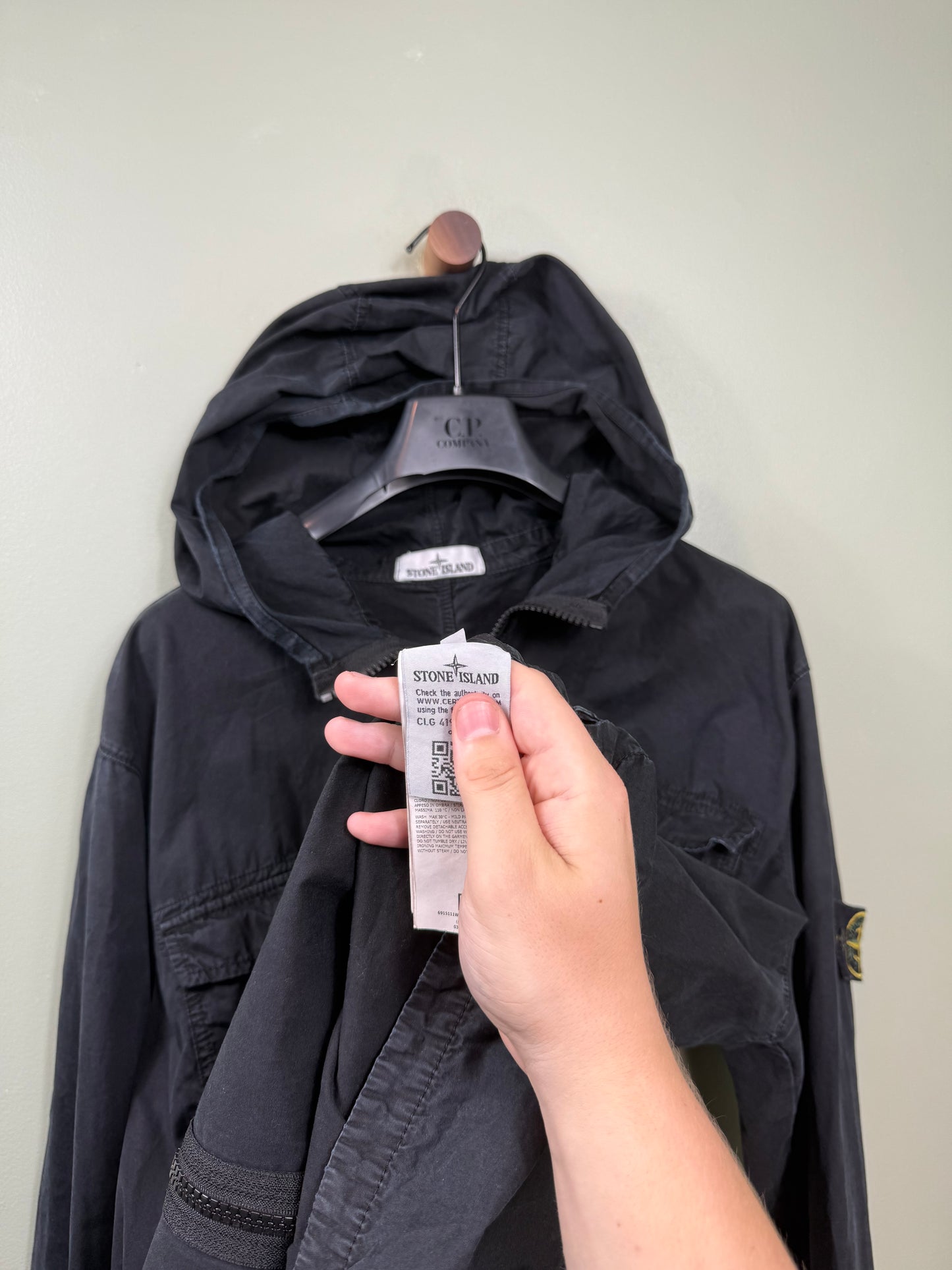 Stone Island Black Hooded Overshirt
