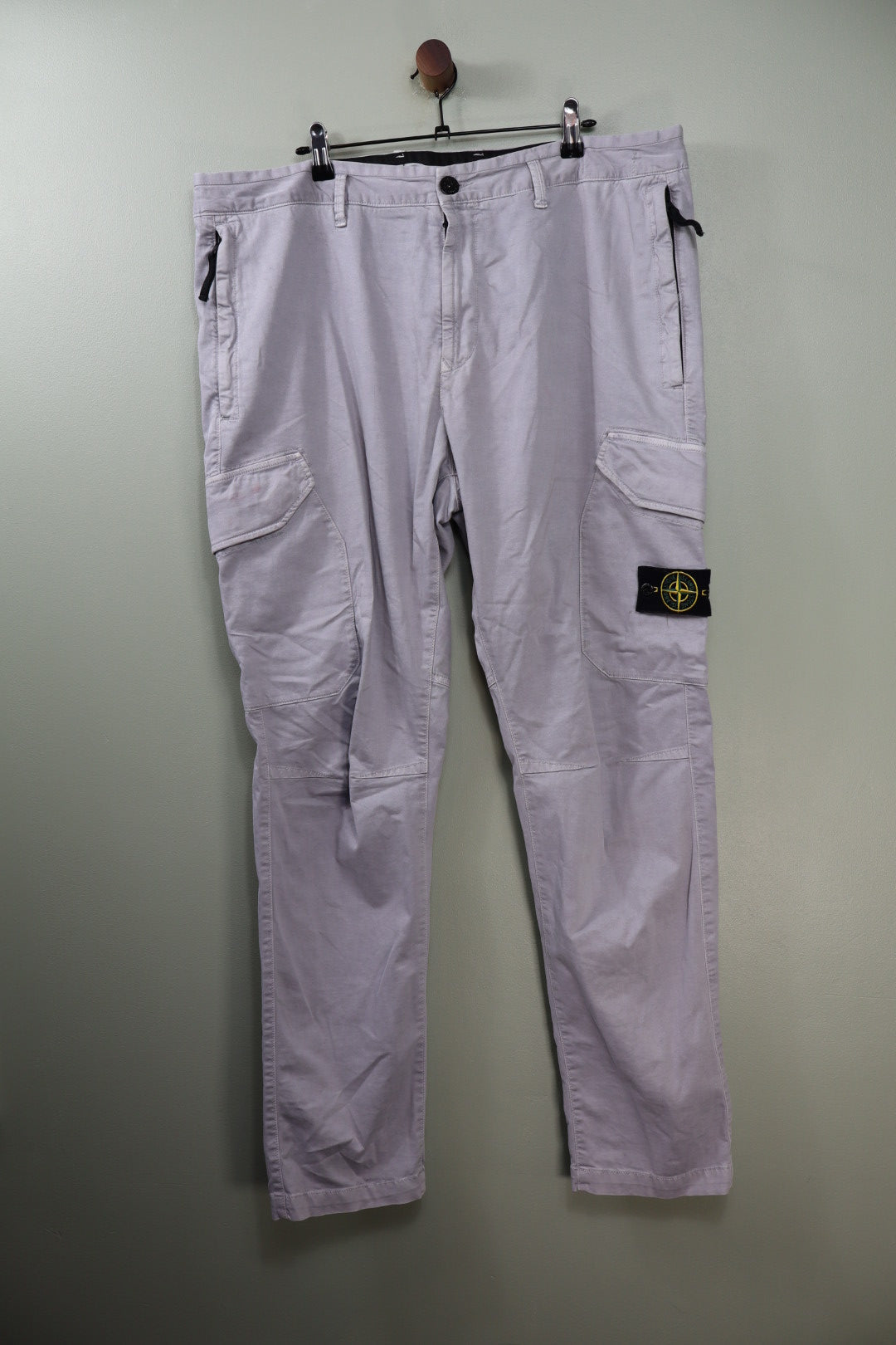 Stone Island Light Grey RE-T Cargo Bottoms