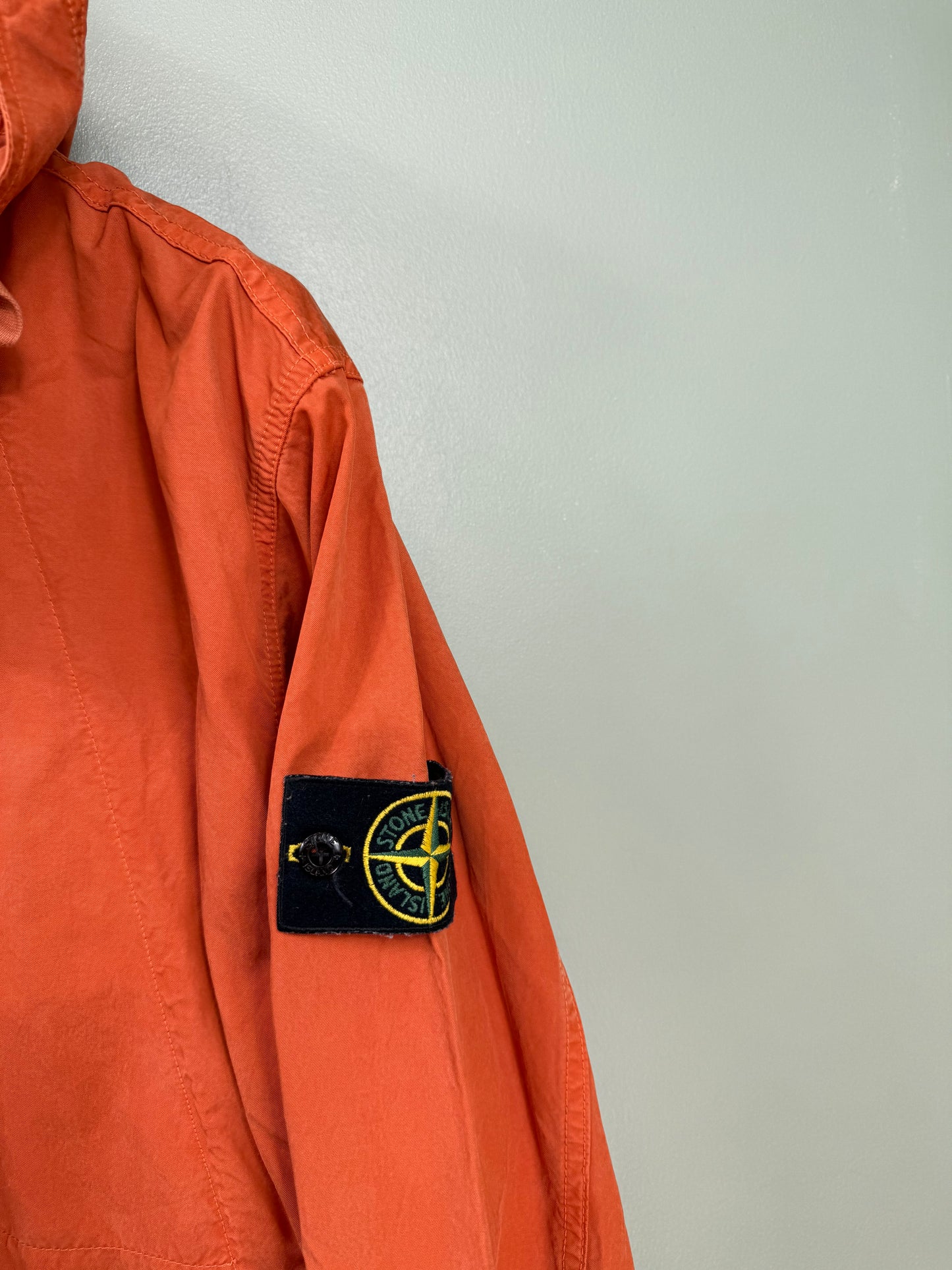 Stone Island Orange Cupro Cotton Twill Smock