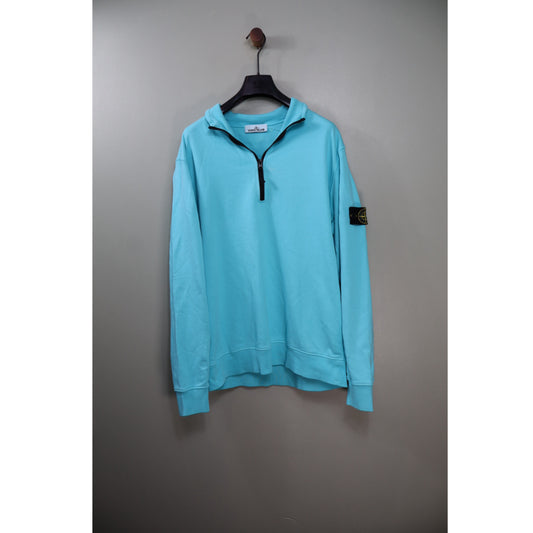 Stone Island Aqua Blue 1/4 Zip Jumper