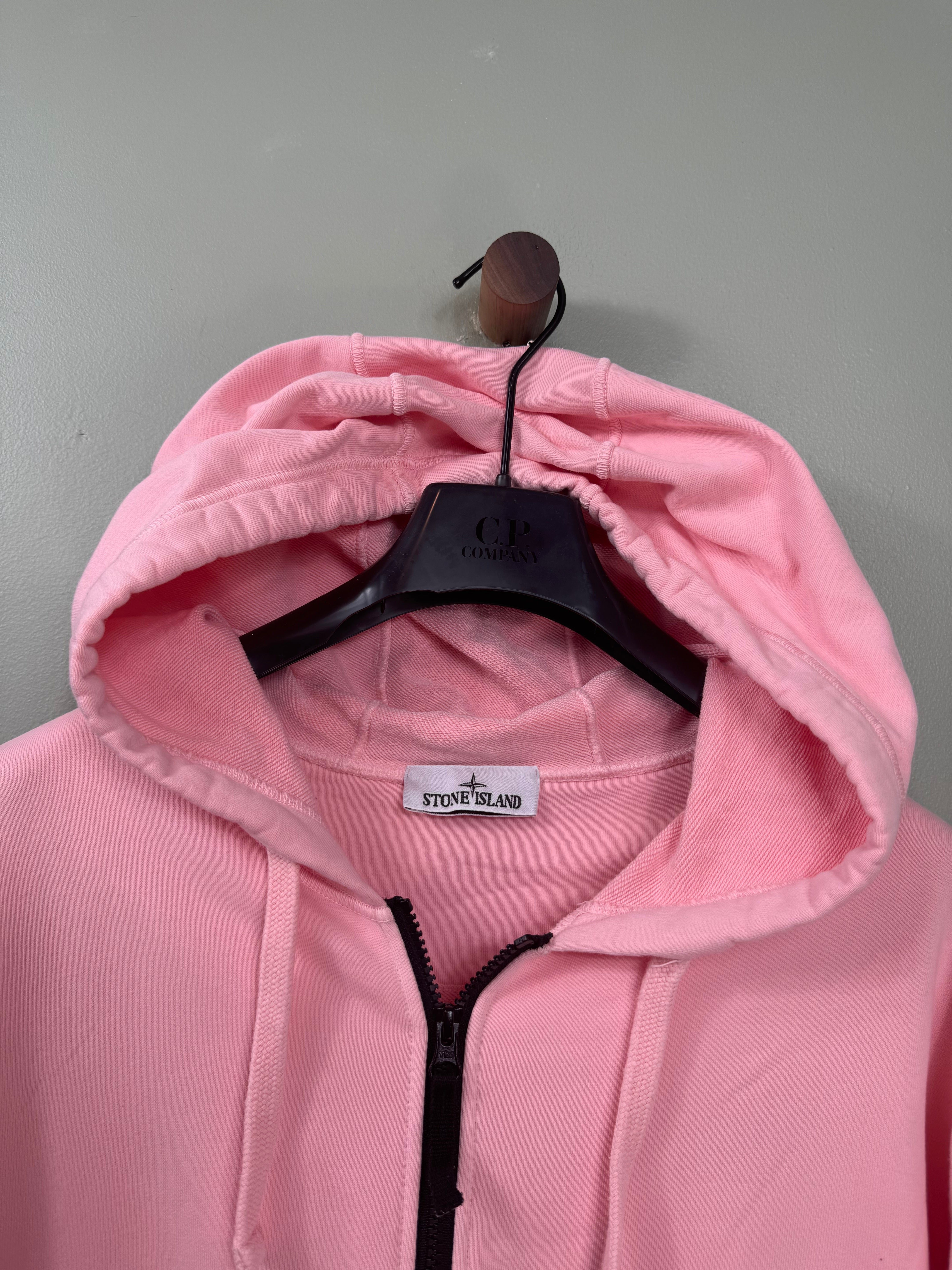 Stone Island Pink Zipped Hoodie