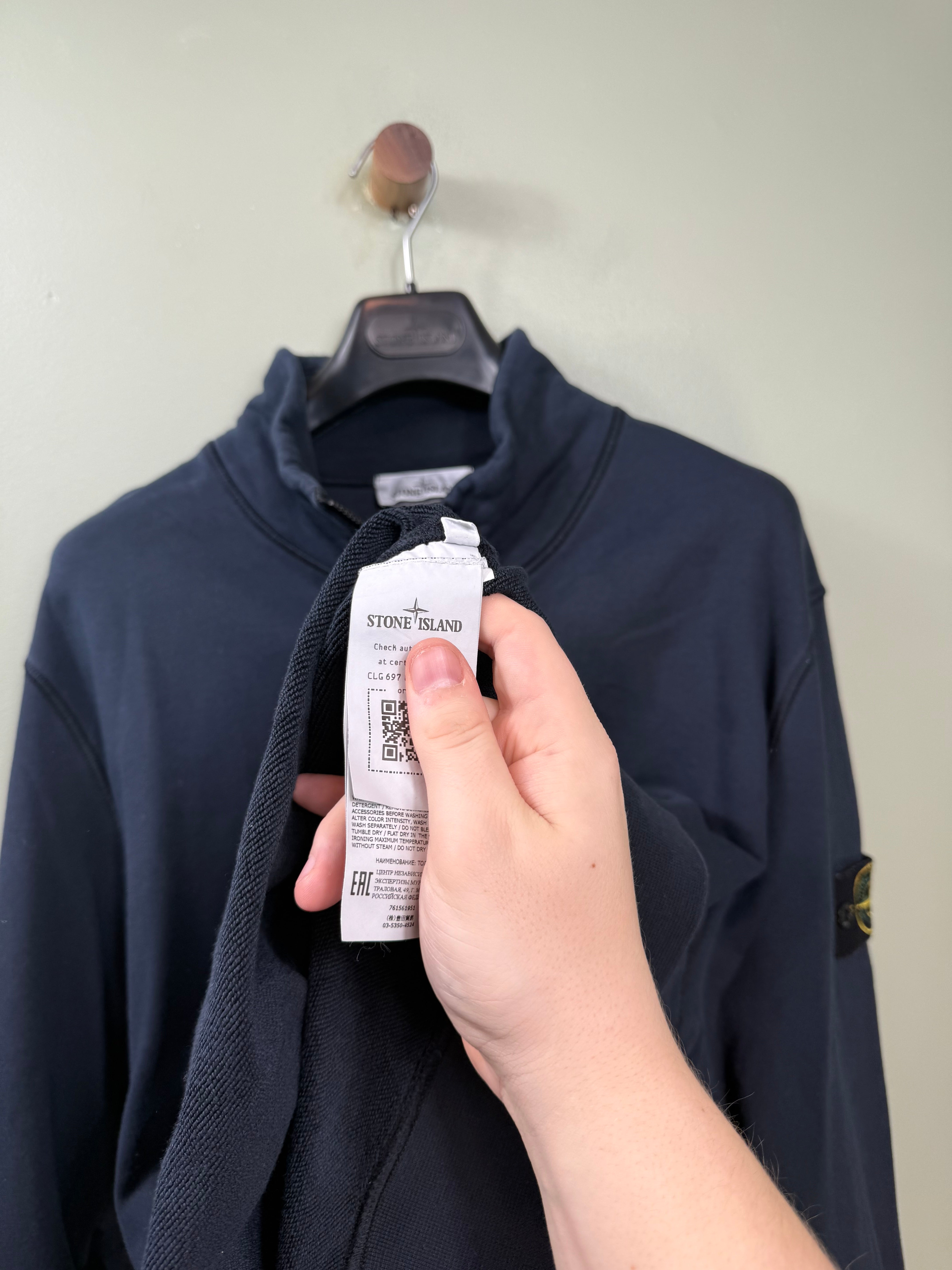 Stone Island Navy 1/4 Zip Jumper