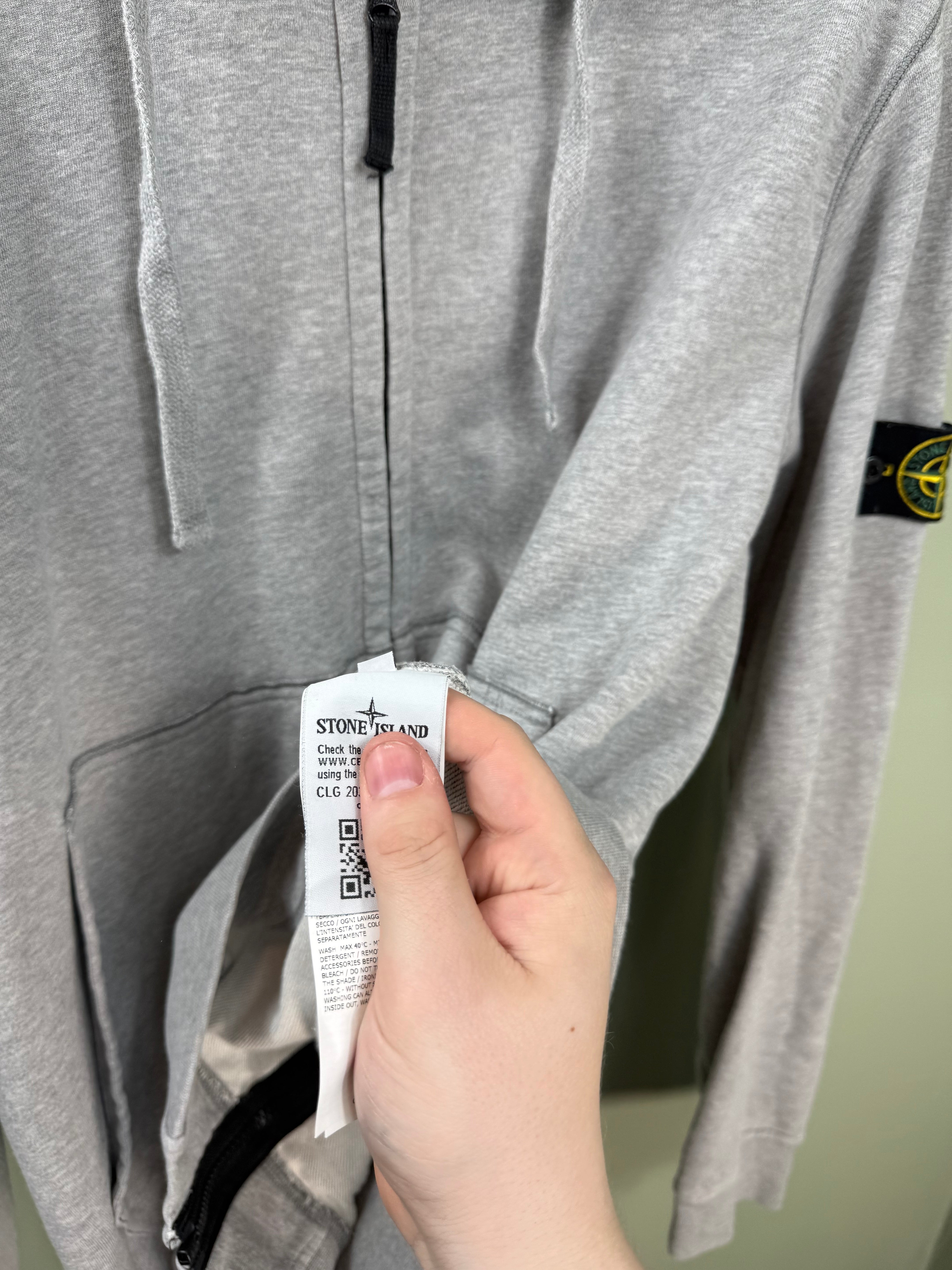 Stone Island Grey Zipped Hoodie