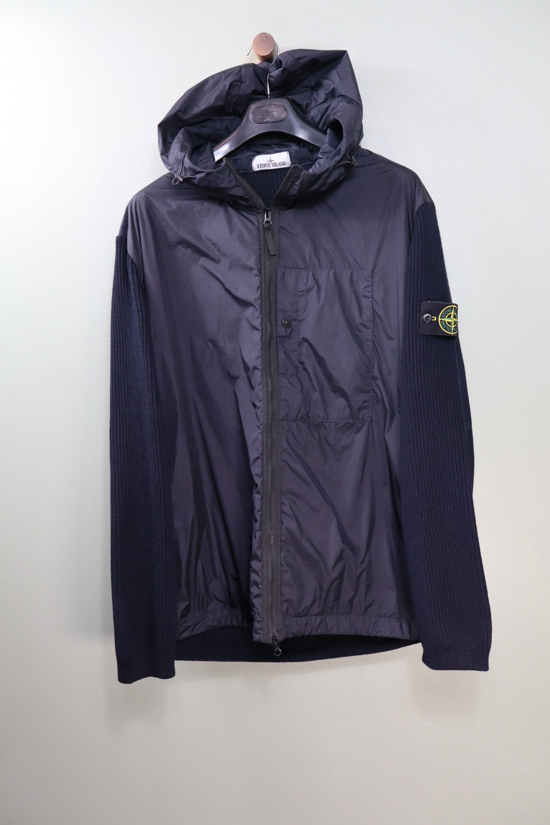 Stone Island Navy Crinkle Reps Knit Jacket