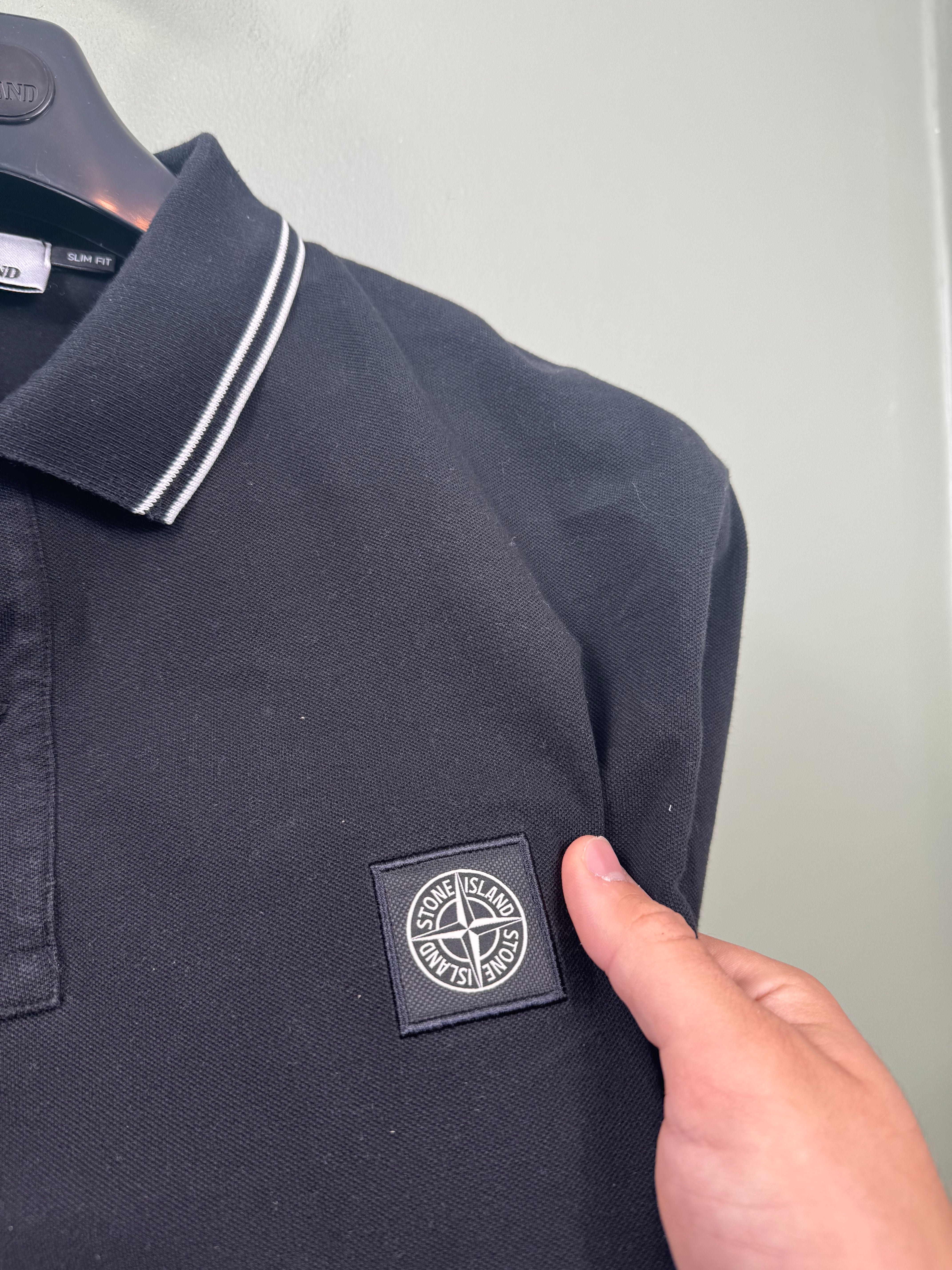 Stone Island Black Polo Shirt