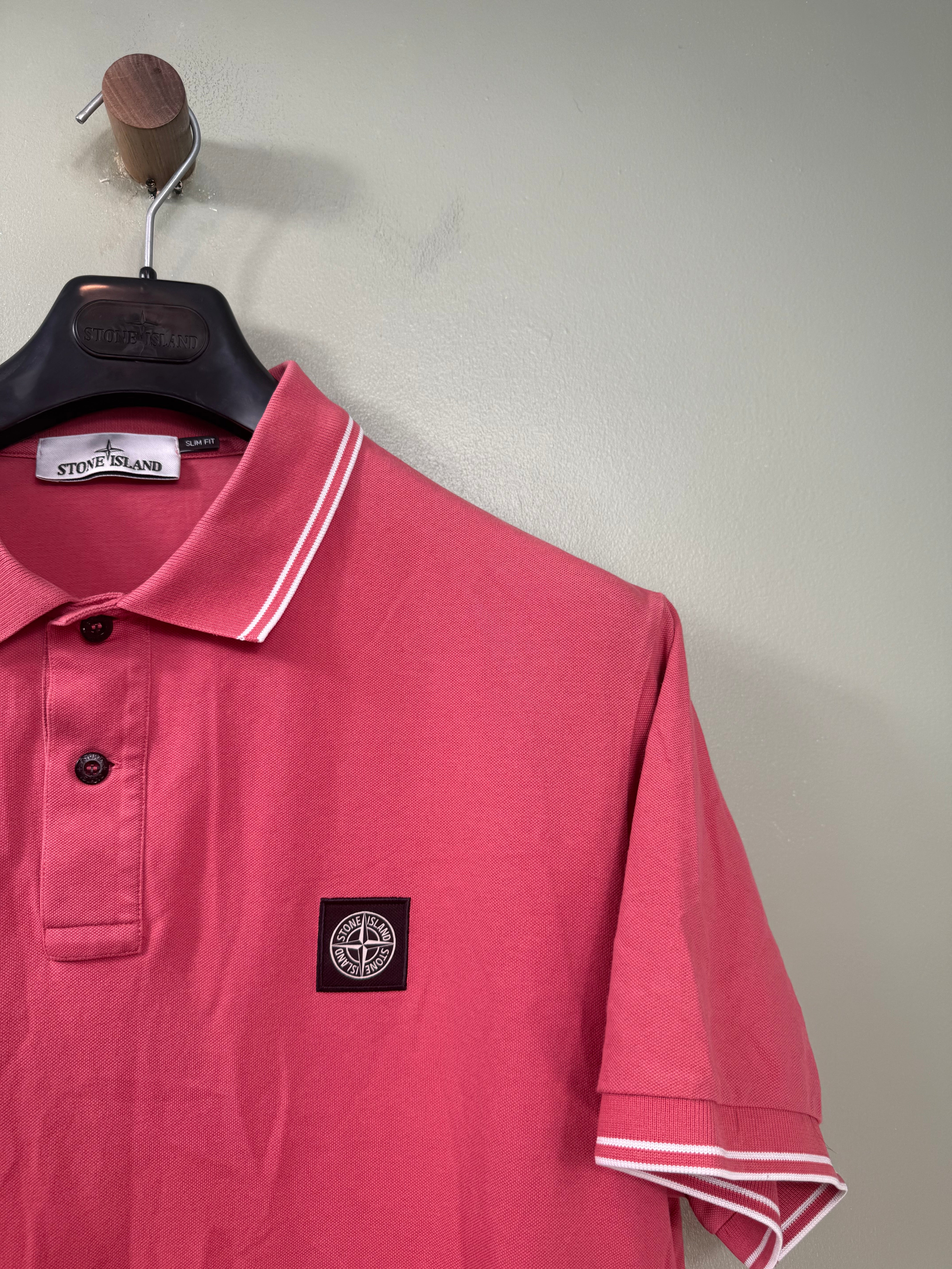 Stone Island Pink Slim Fit Polo