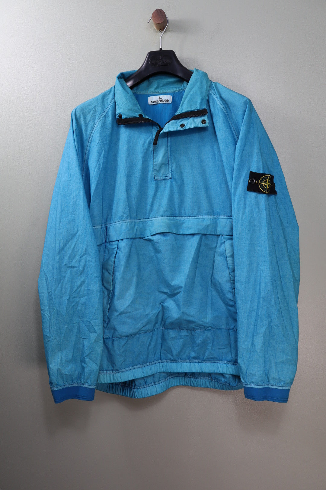 Stone Island Aqua Blue Resin Poplin Smock
