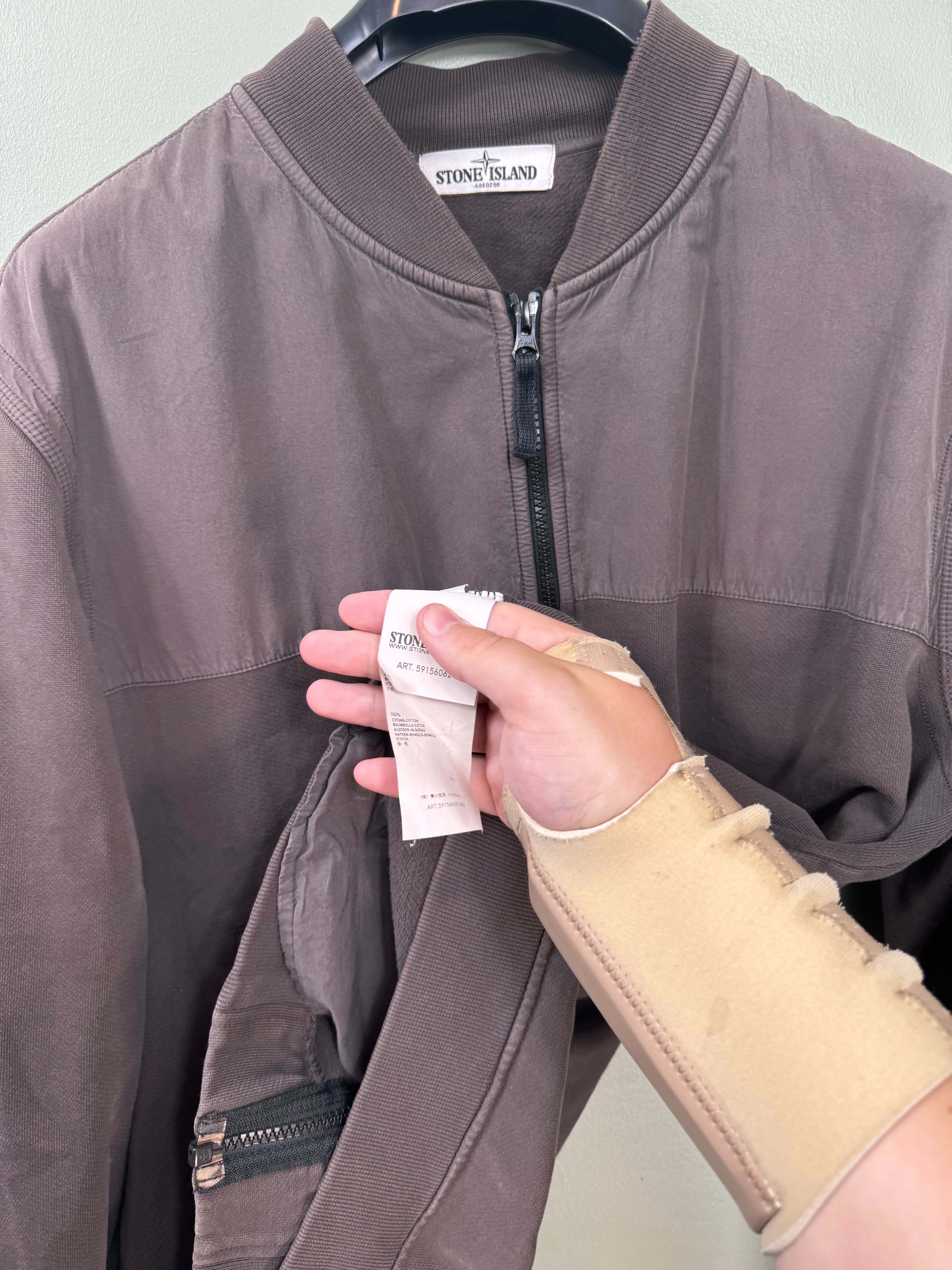 Stone Island Khaki Zipped Jumper