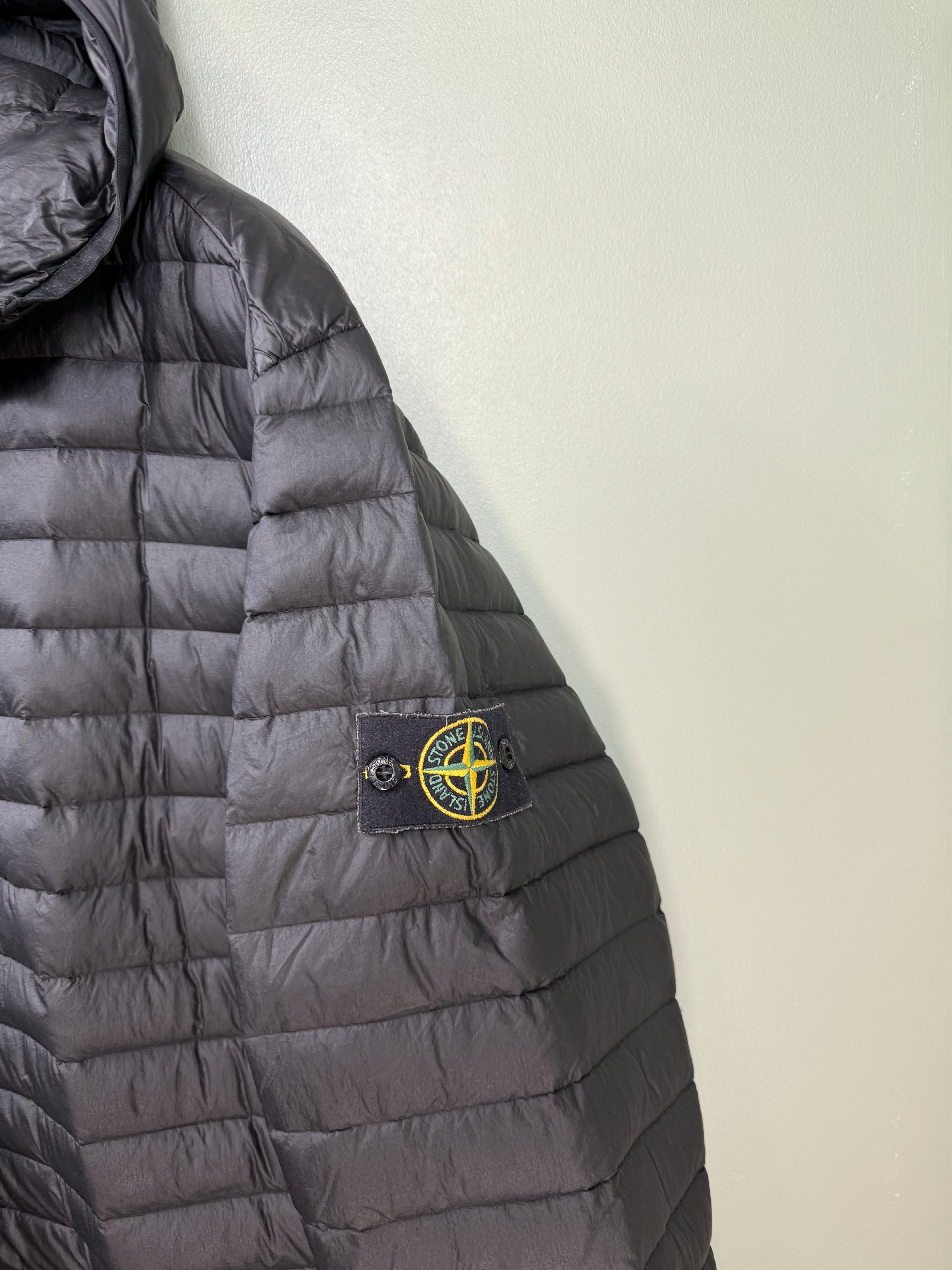 Stone Island Black Loom Woven Down Jacket