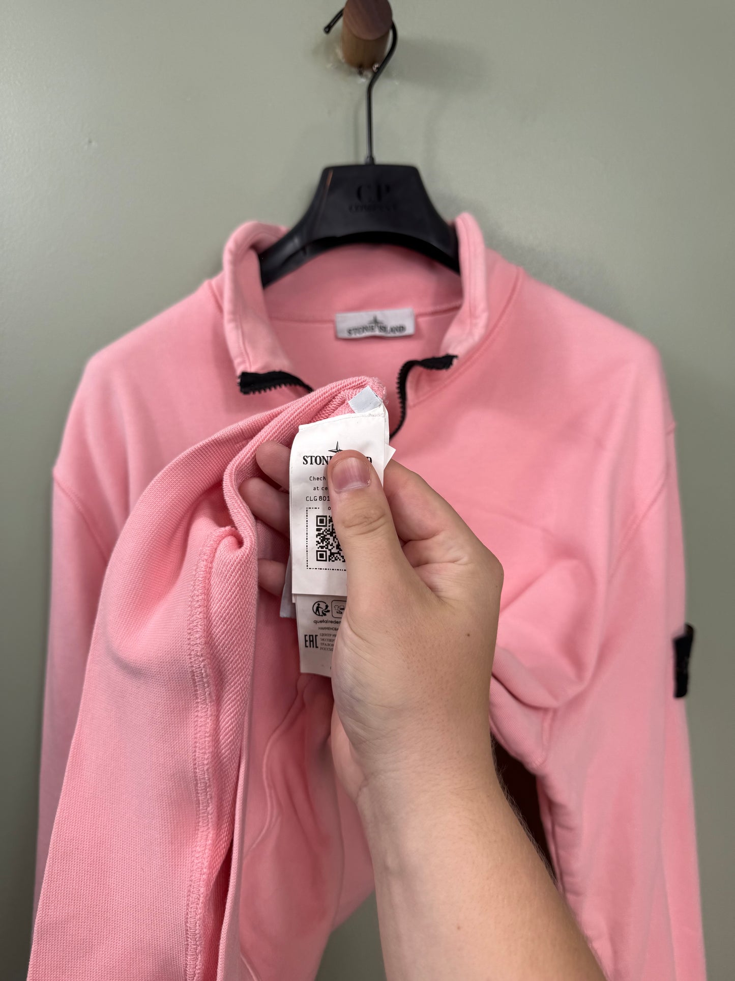 Stone Island Pink 1/4 Zip Jumper
