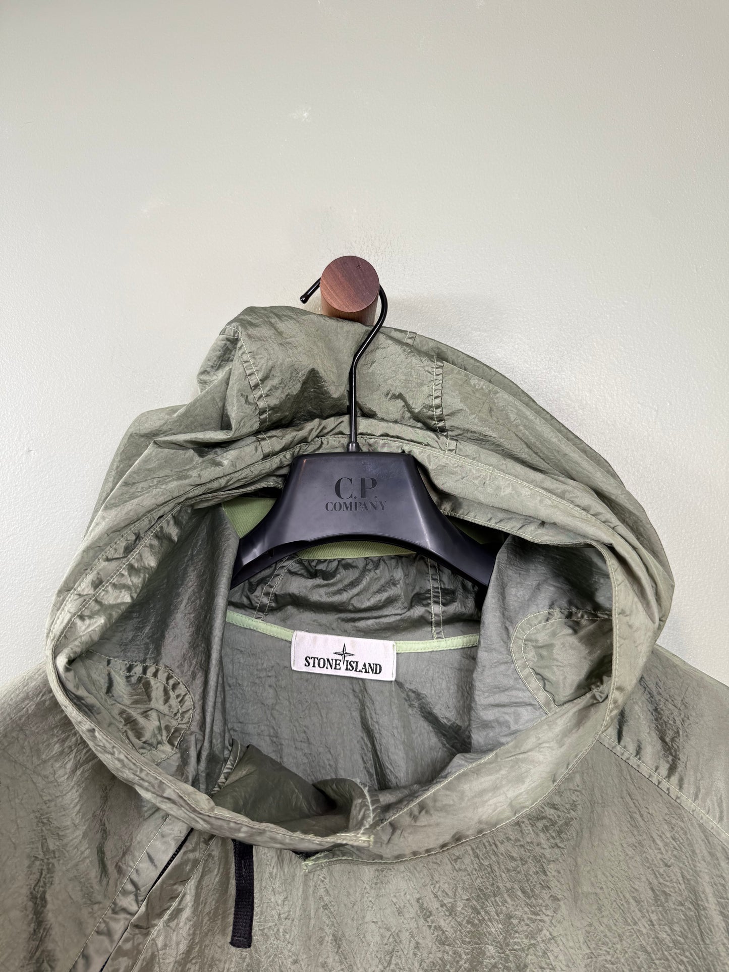 Stone Island Green Nylon Metal Smock