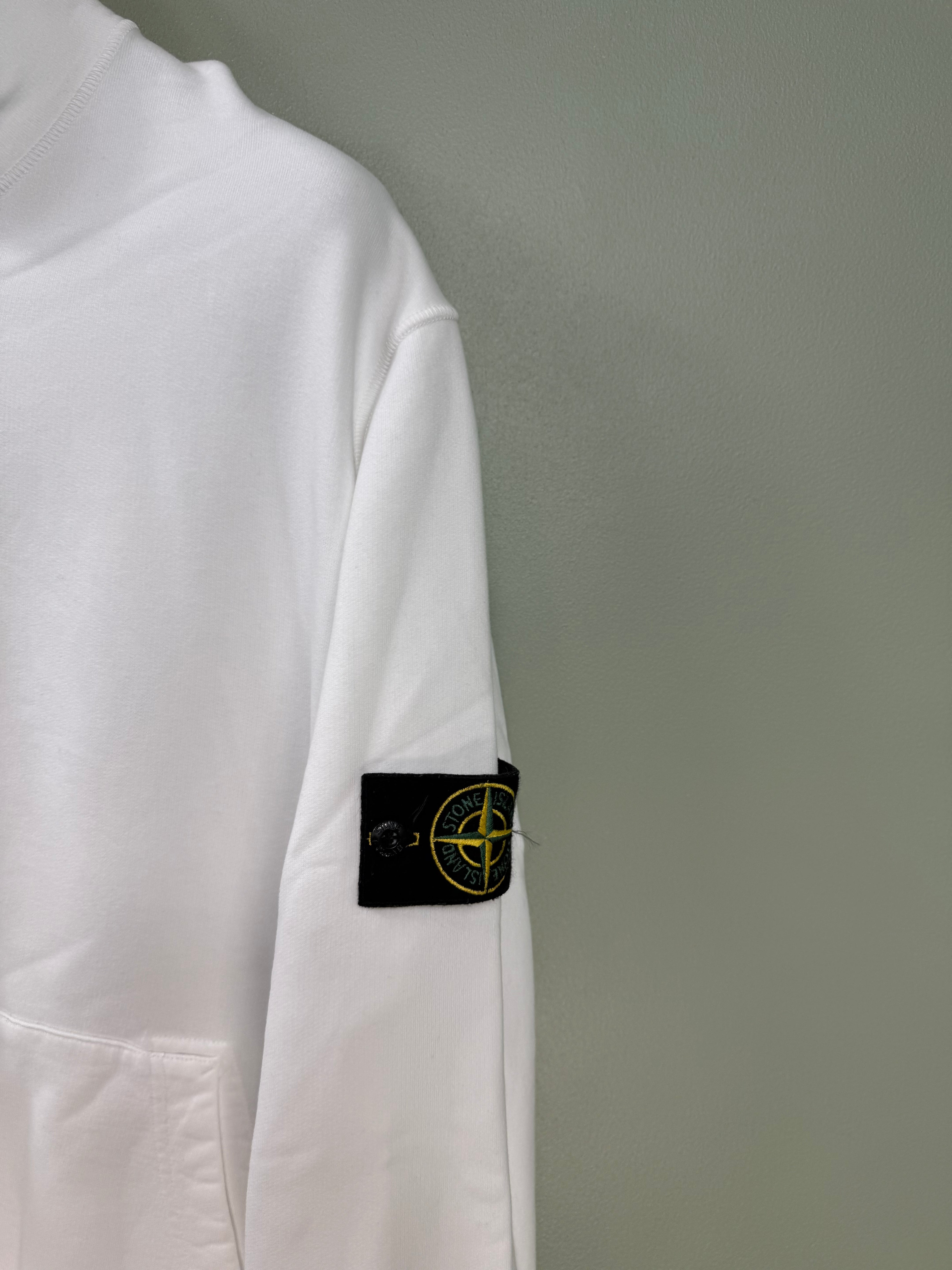 Stone Island White Zipped Jumper