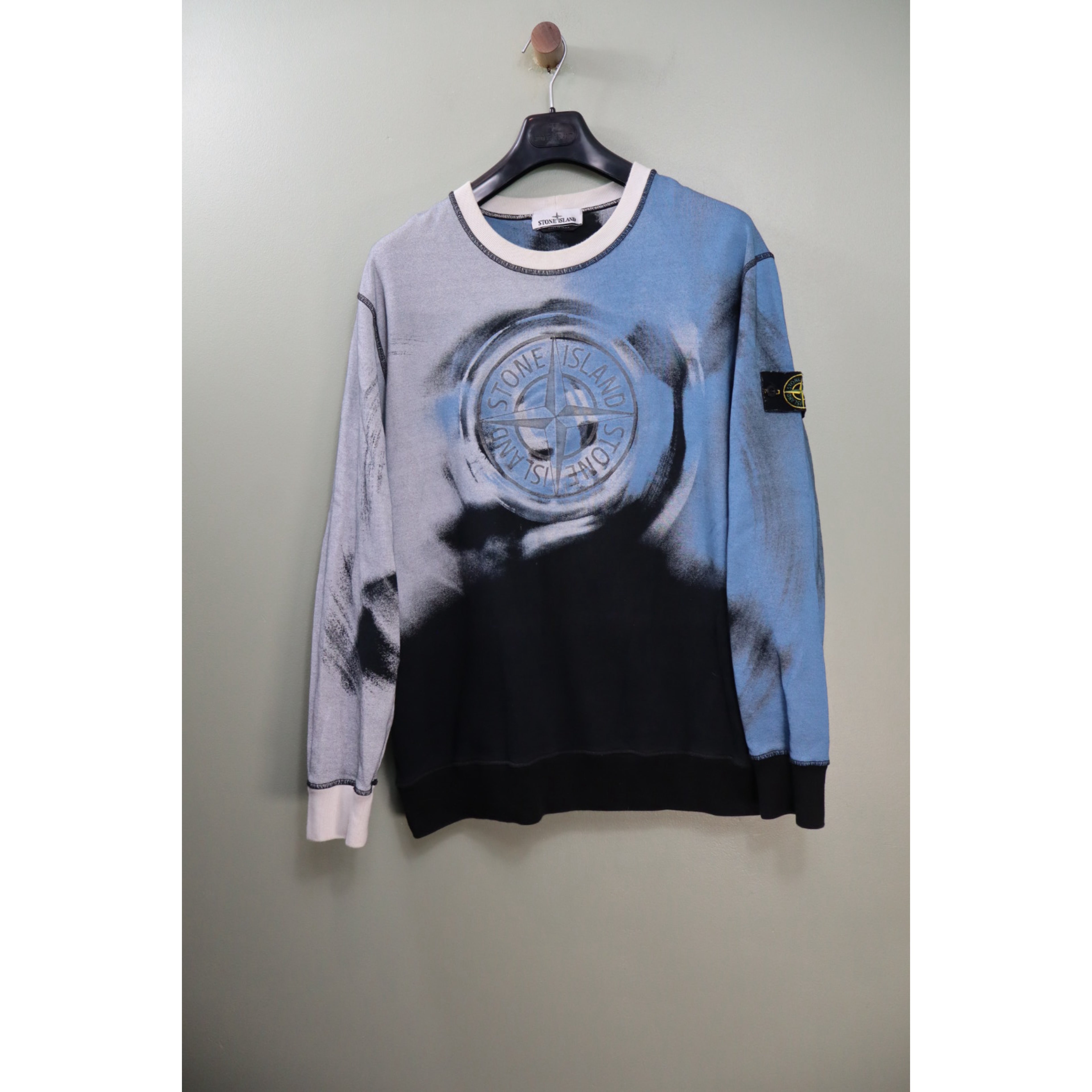 Stone Island Black Paint-Stroke Jumper