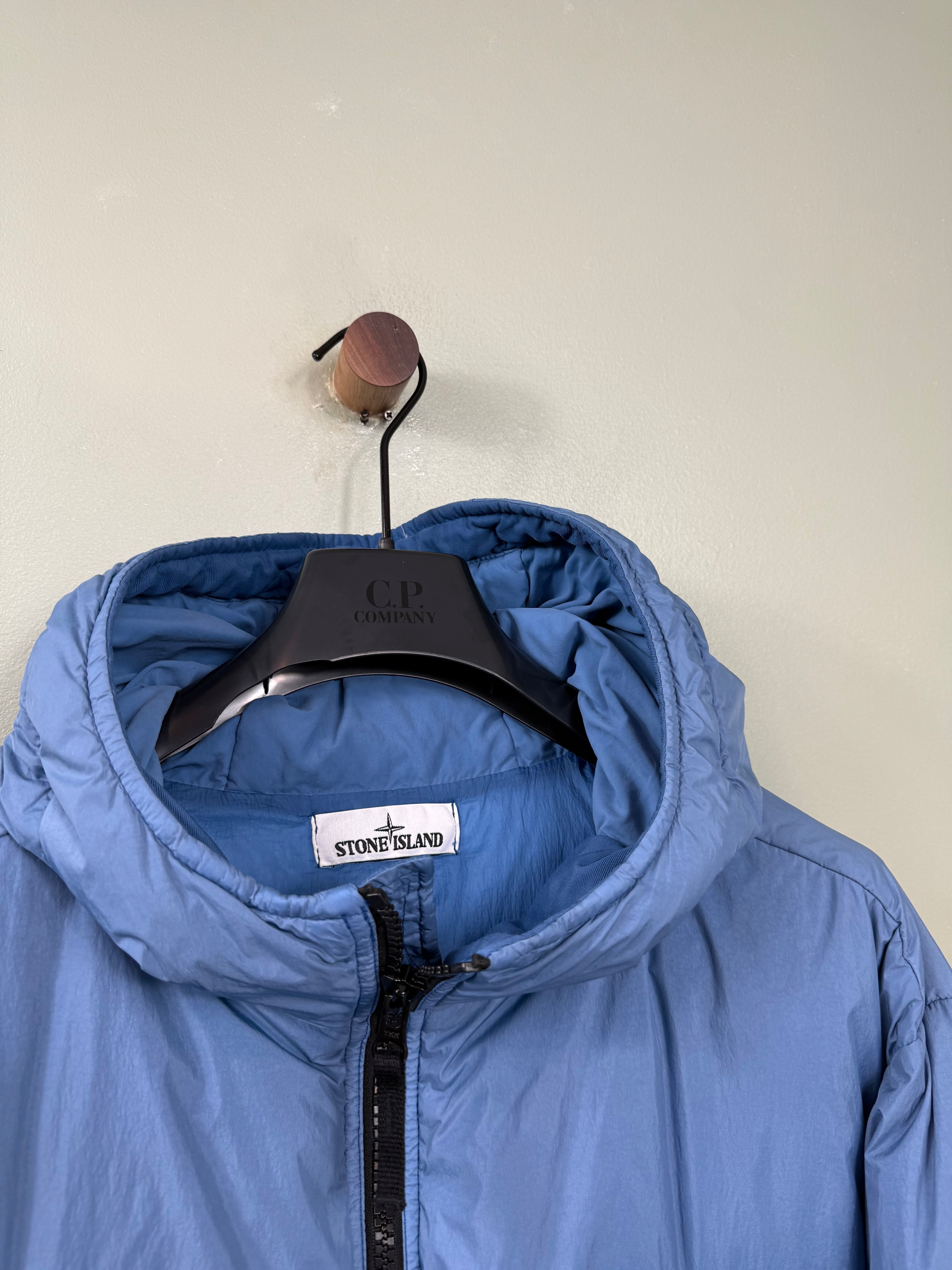 Stone Island Blue Crinkle Reps Down Jacket
