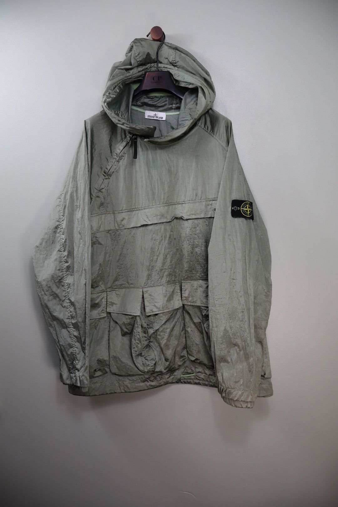 Stone Island Green Nylon Metal Smock