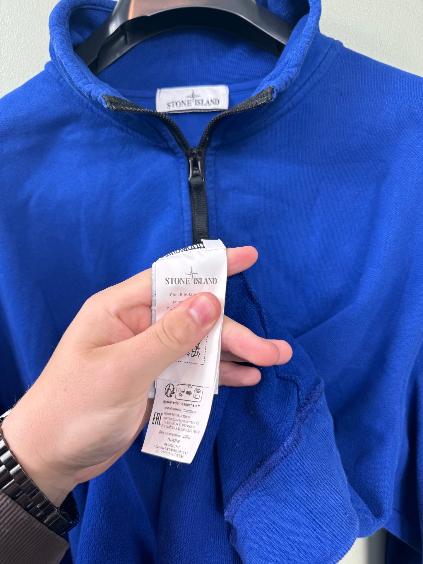 Stone Island Royal Blue 1/4 Zip Jumper