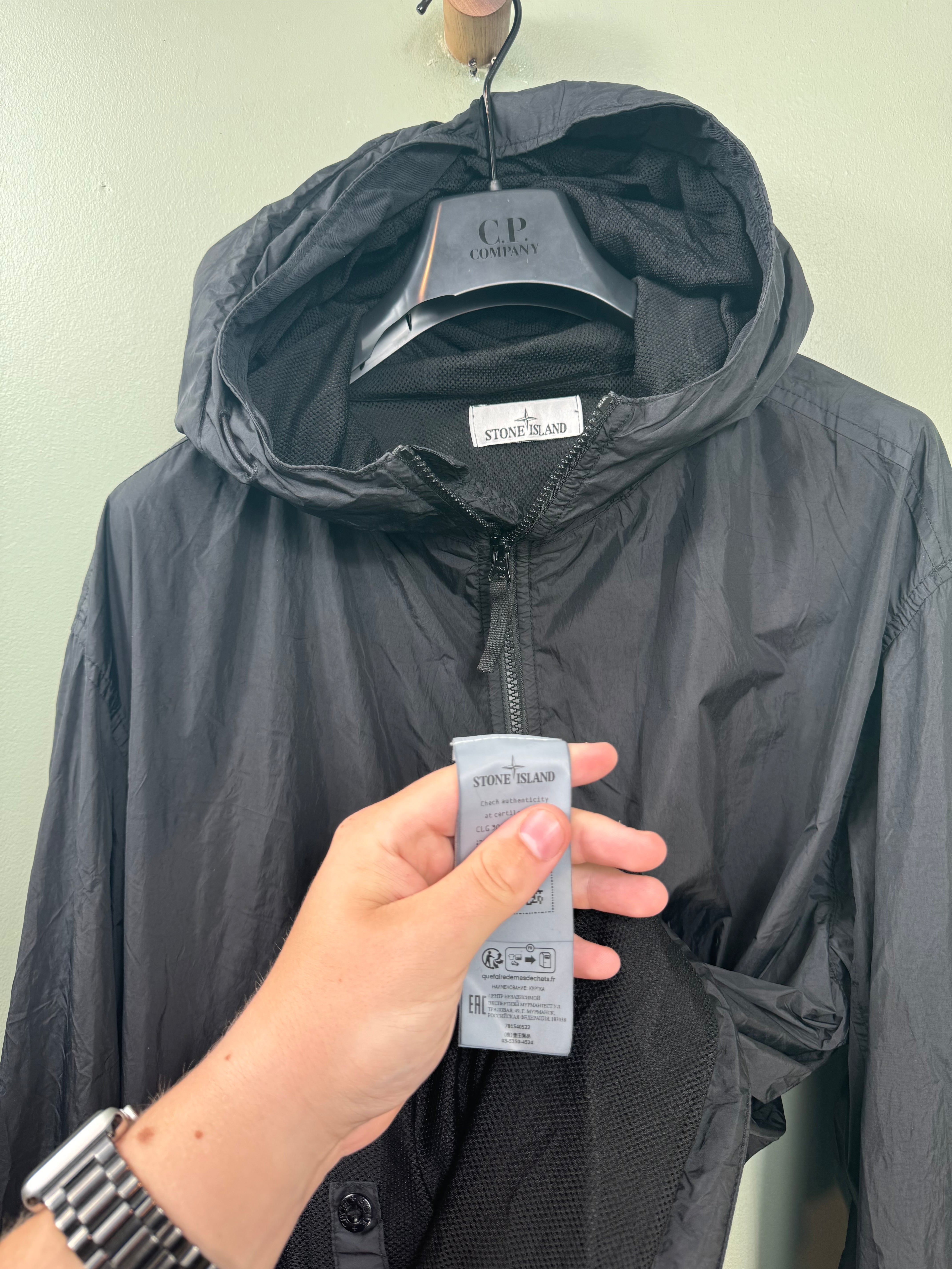Stone Island Black Garment Dyed Crinkle Reps Jacket