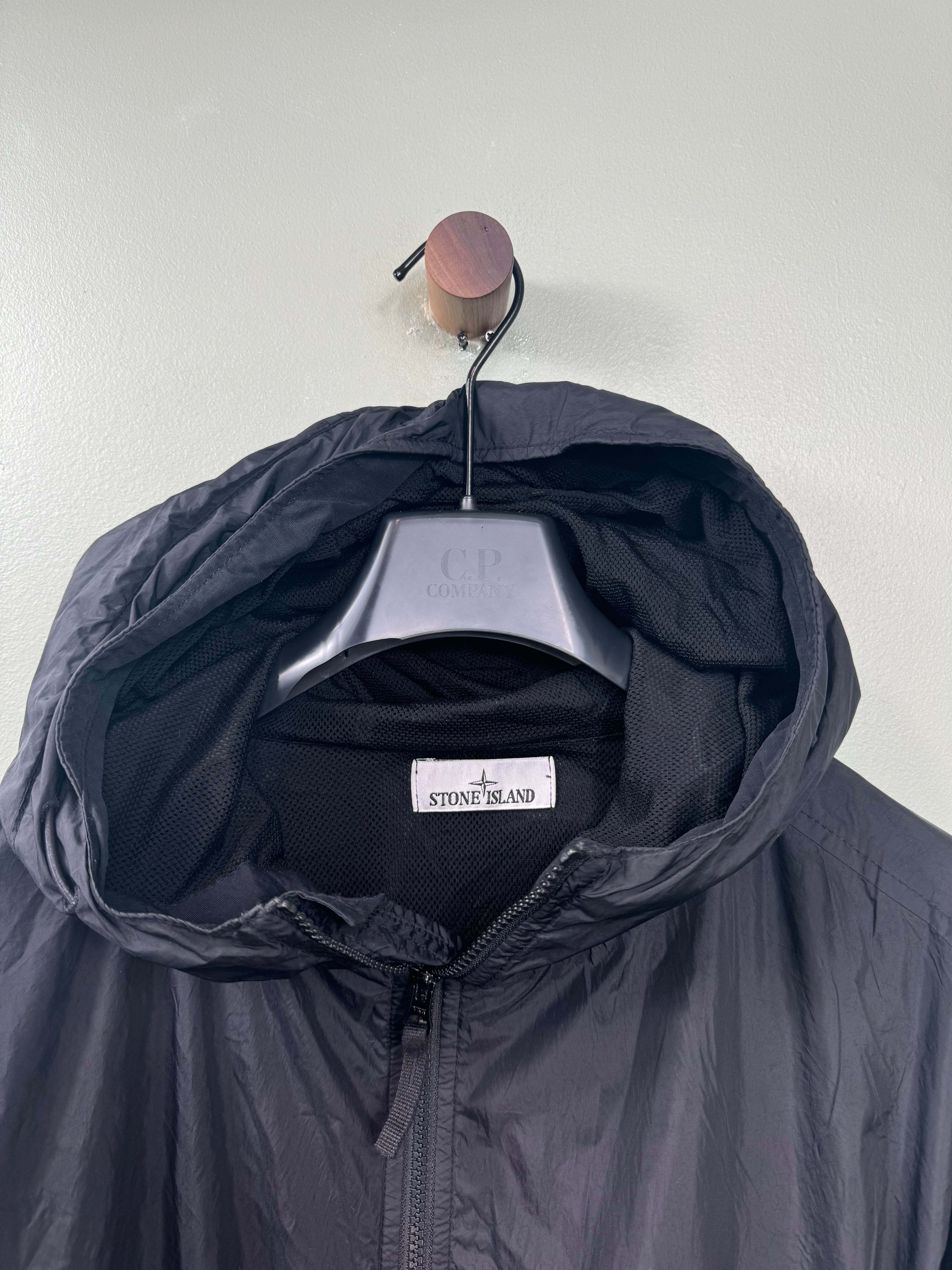 Stone Island Black Garment Dyed Crinkle Reps Jacket