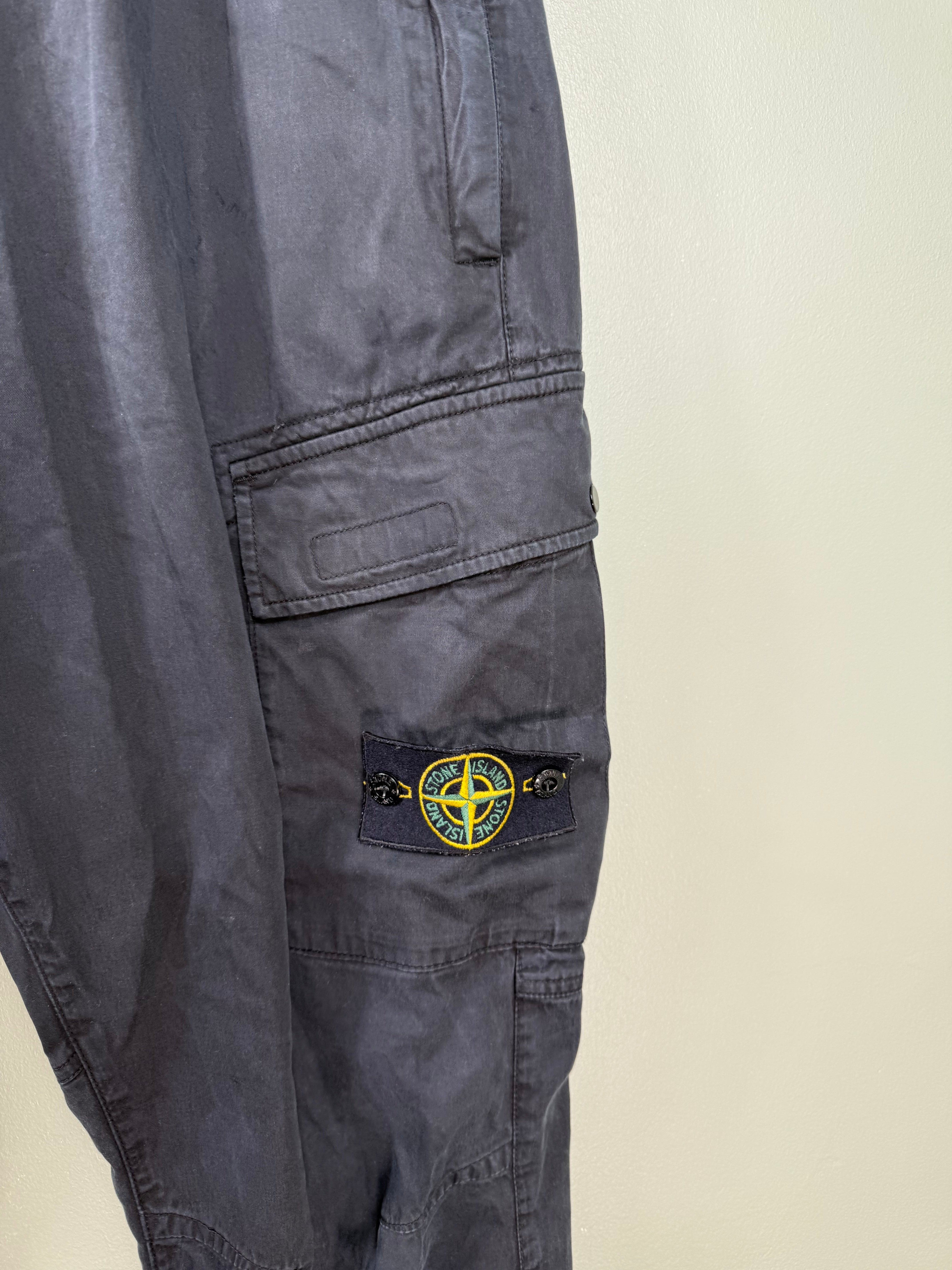 Stone Island Black RE-T Cargo Bottoms