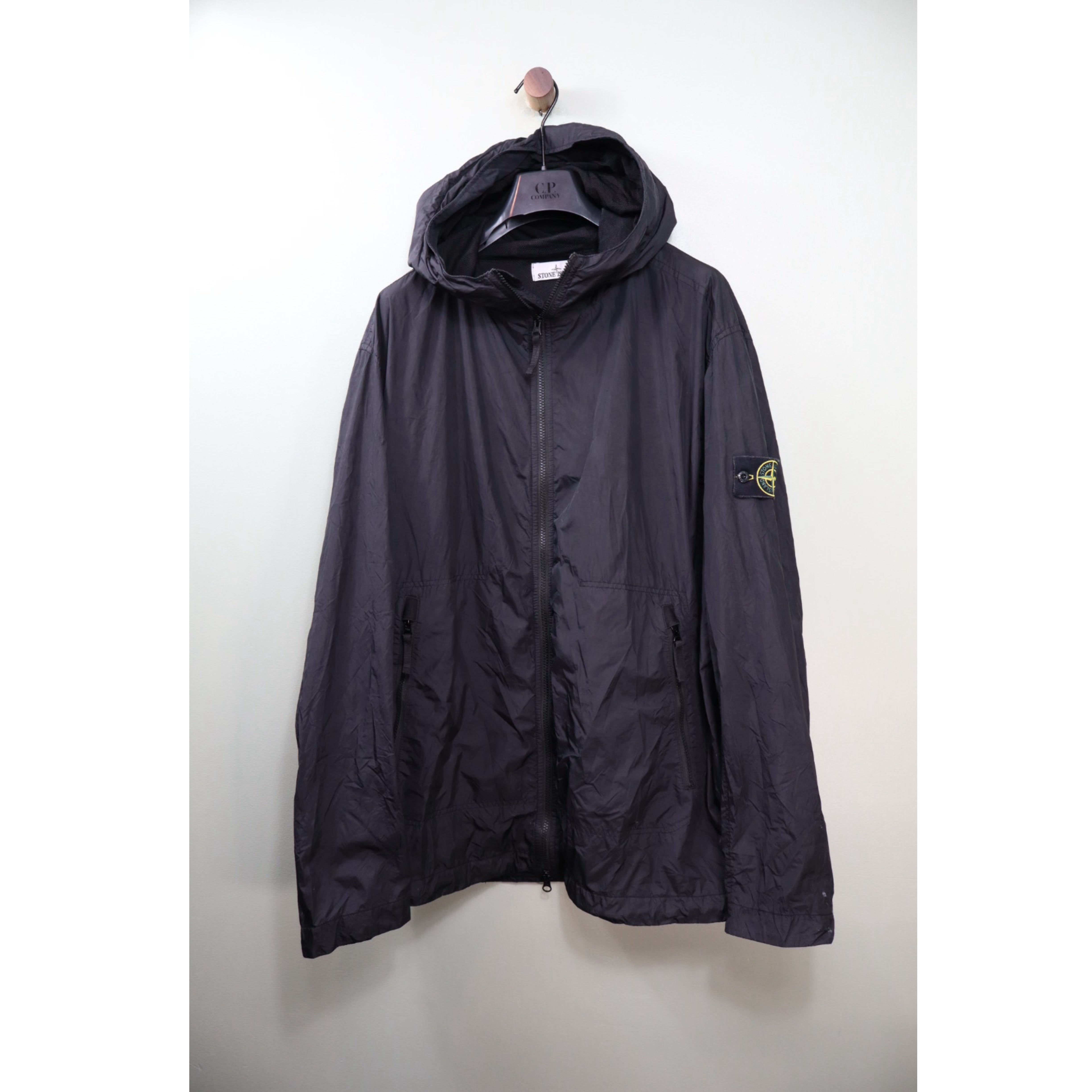 Stone Island Black Garment Dyed Crinkle Reps Jacket