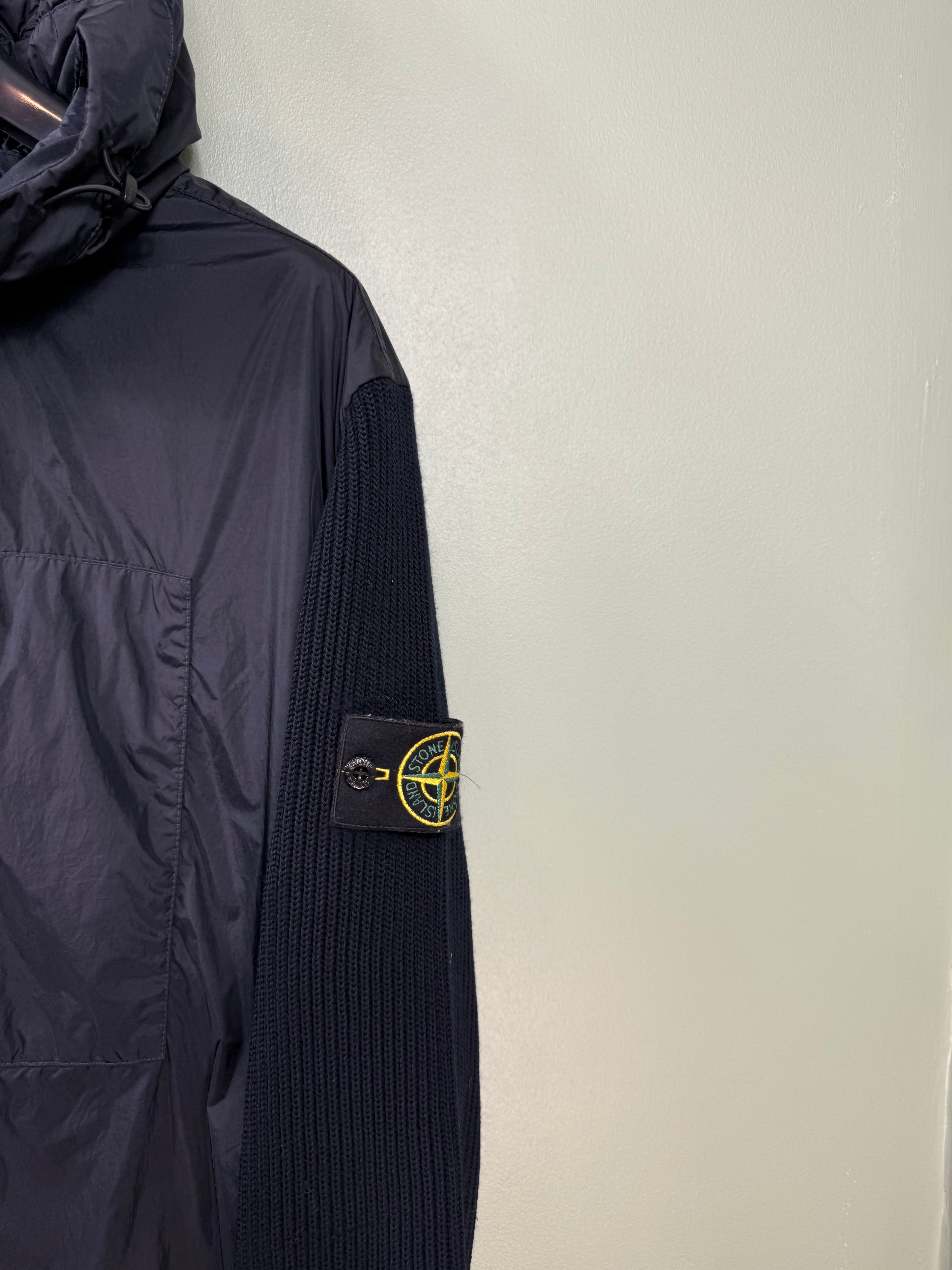 Stone Island Navy Crinkle Reps Knit Jacket