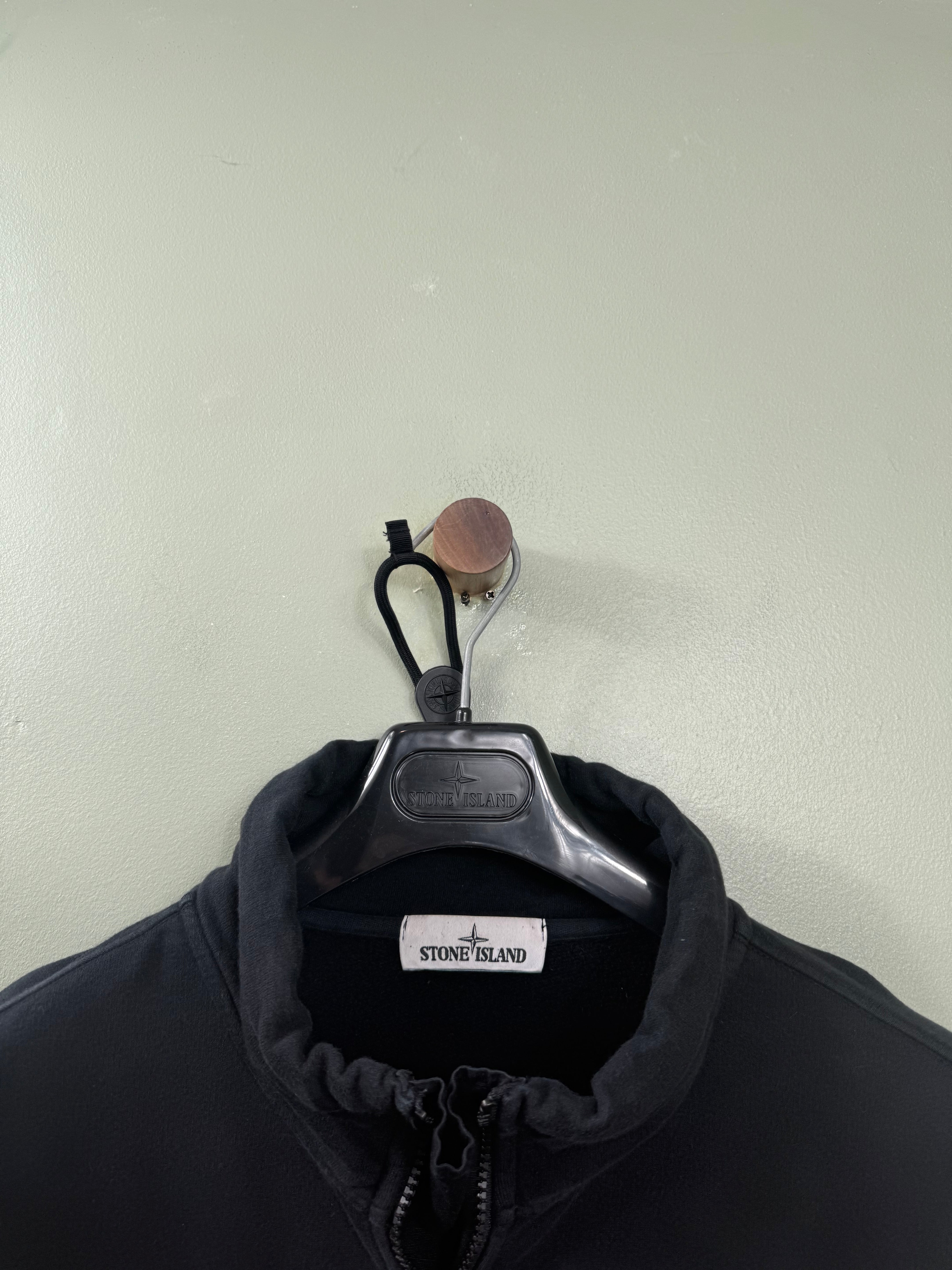 Stone Island Black 1/4 Zip Smock Jumper