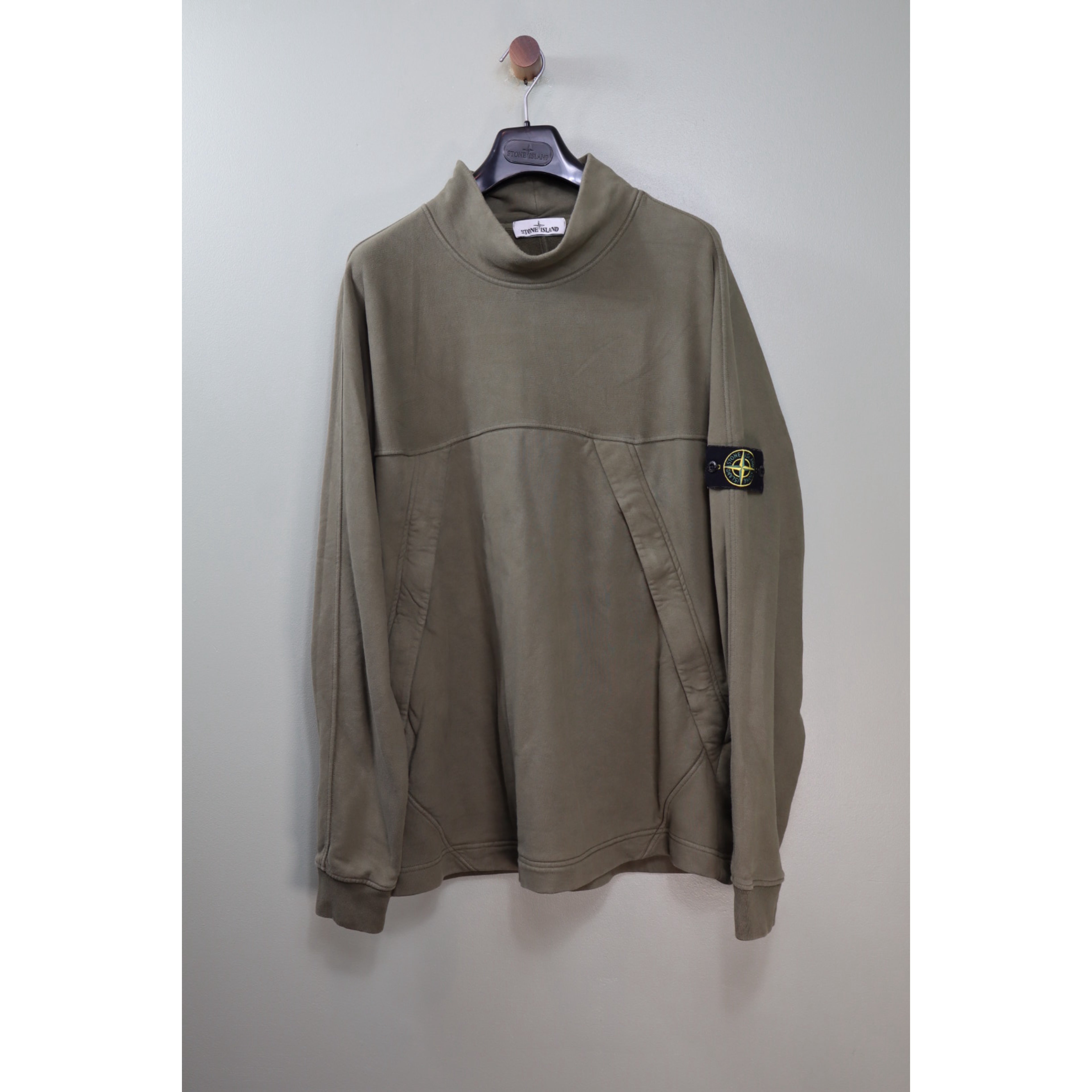 Stone Island Khaki Mock Neck Jumper