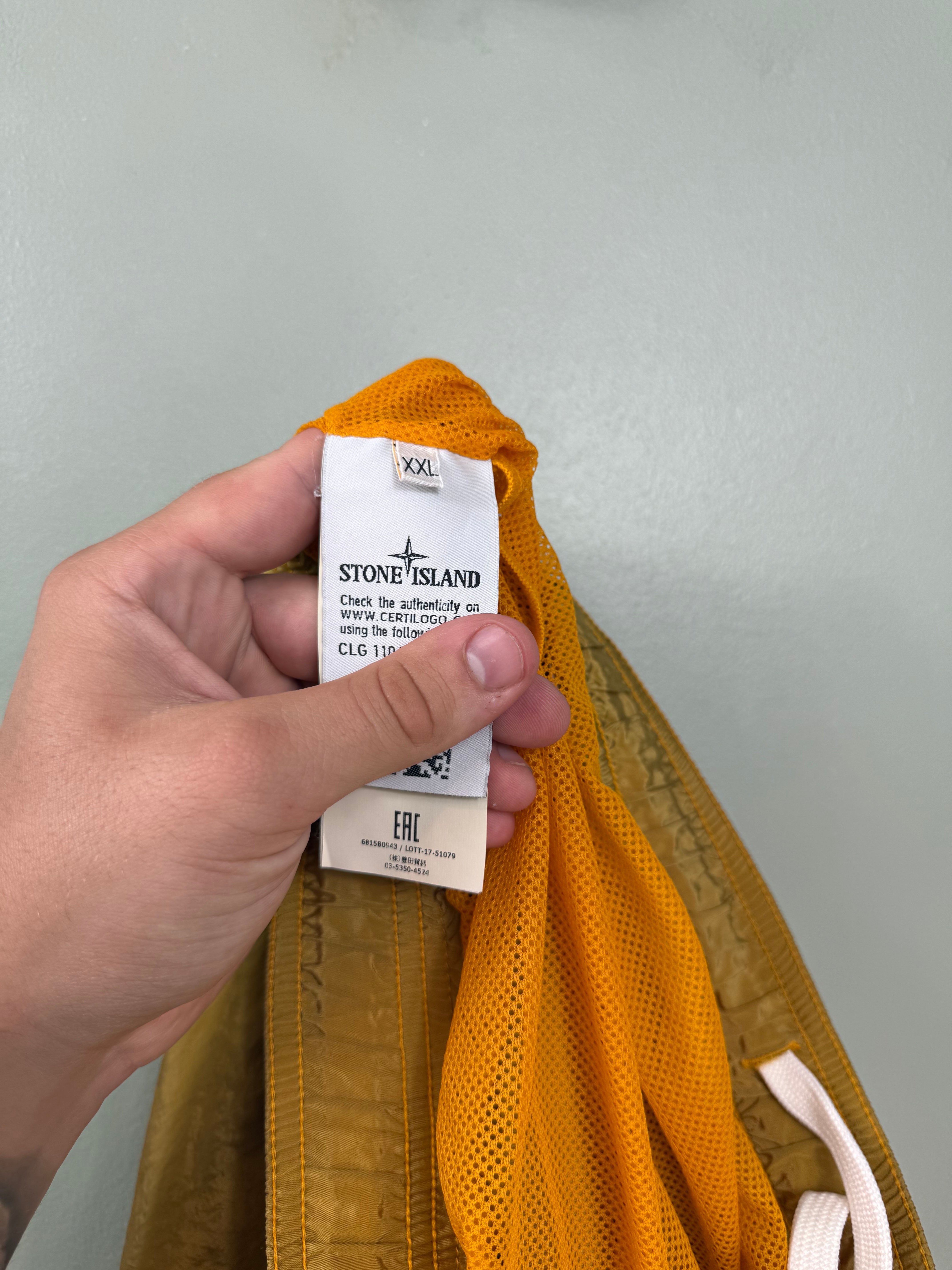 Stone Island Gold Nylon Metal Swim Shorts