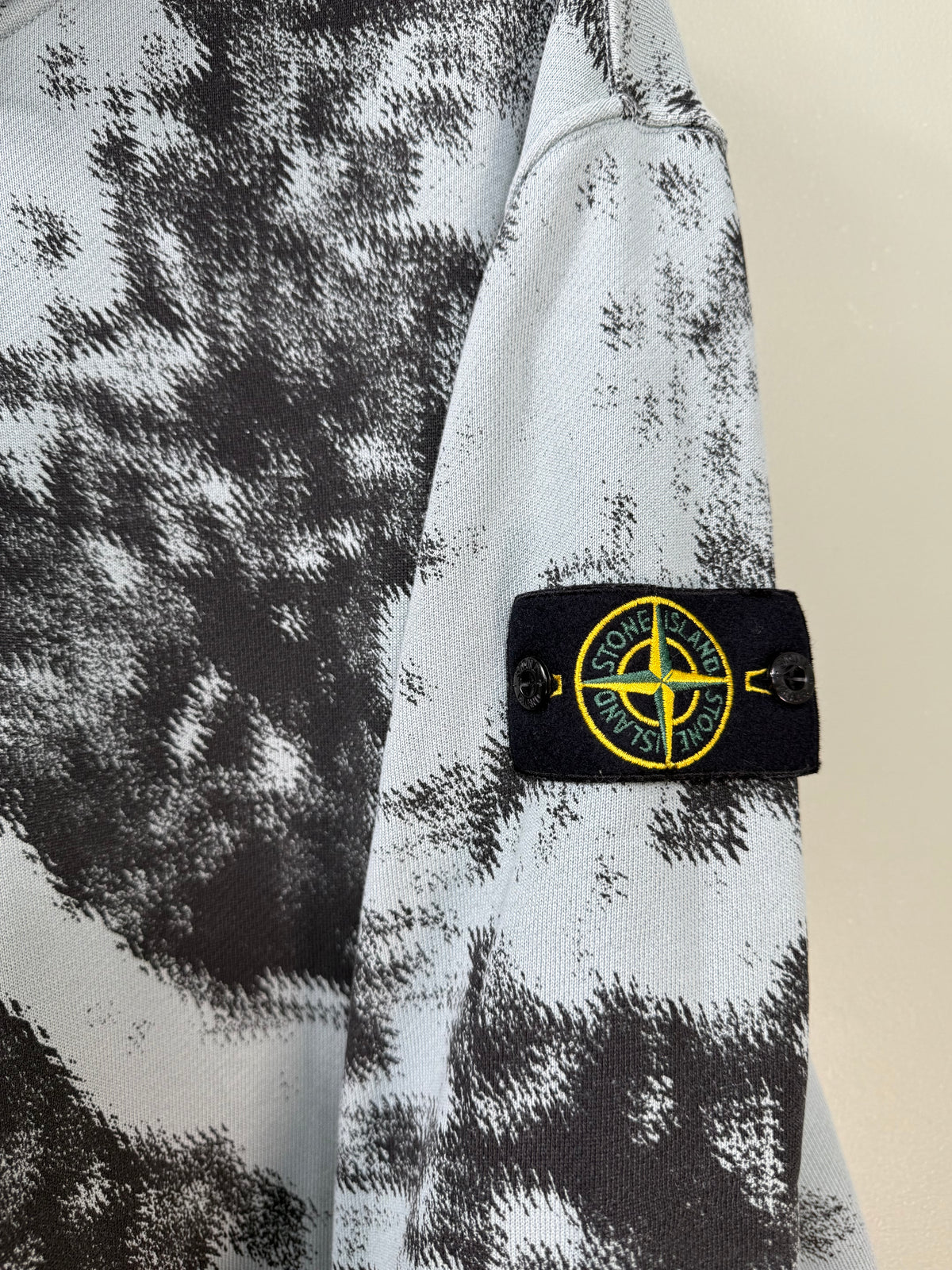 Stone Island Light Blue Earth Camo 1/4 Zip Hoodie