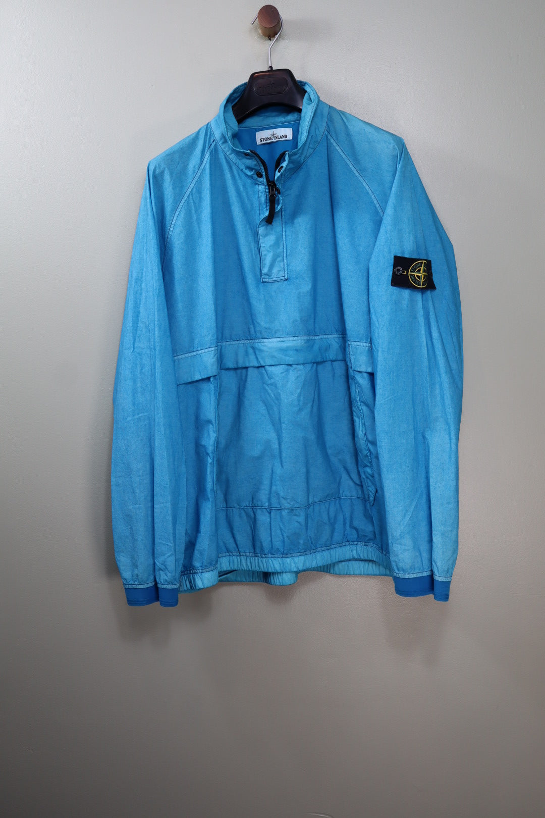 Stone Island Aqua Blue Resin Poplin Smock