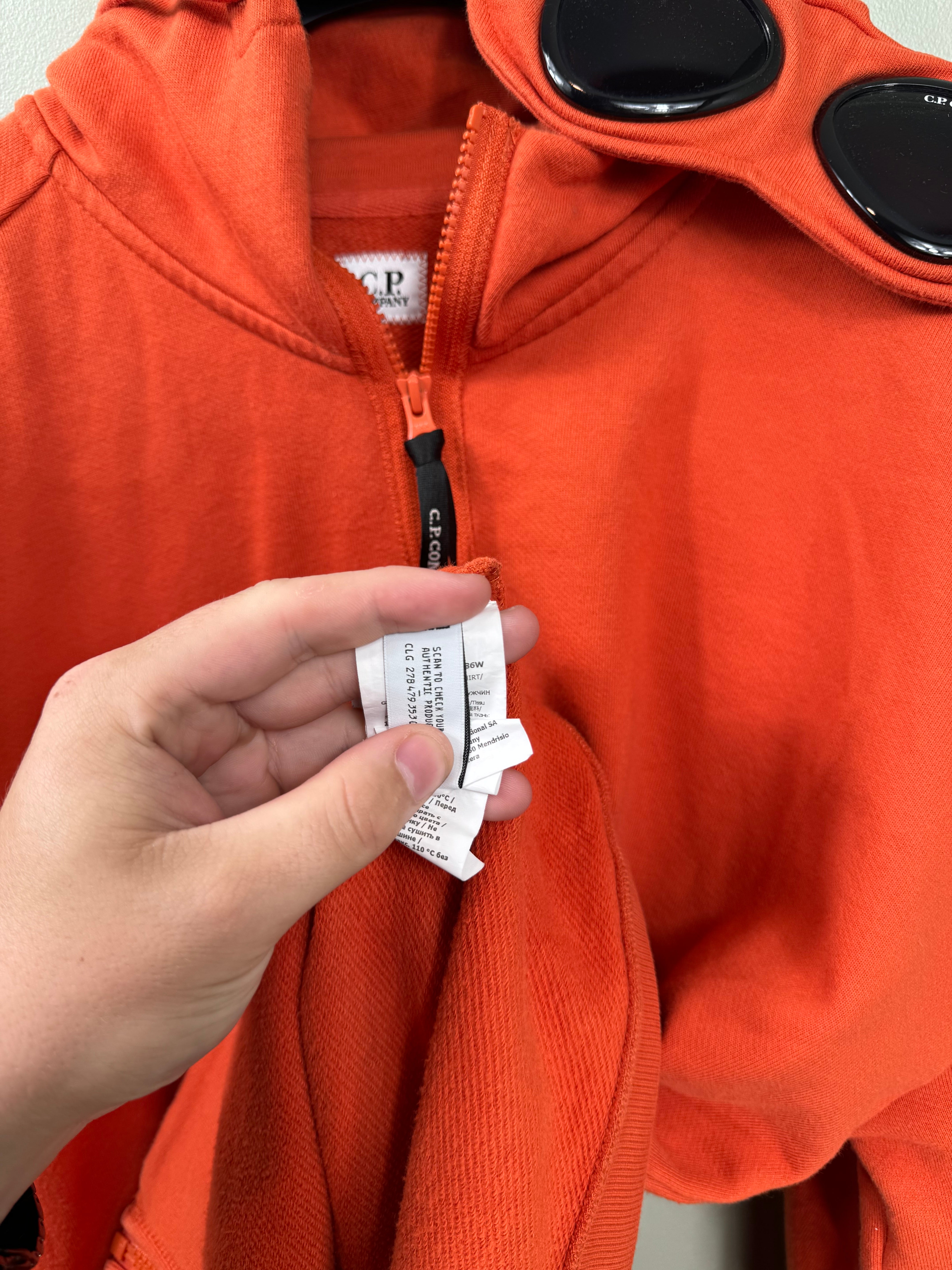 CP Company Orange Goggle Hoodie
