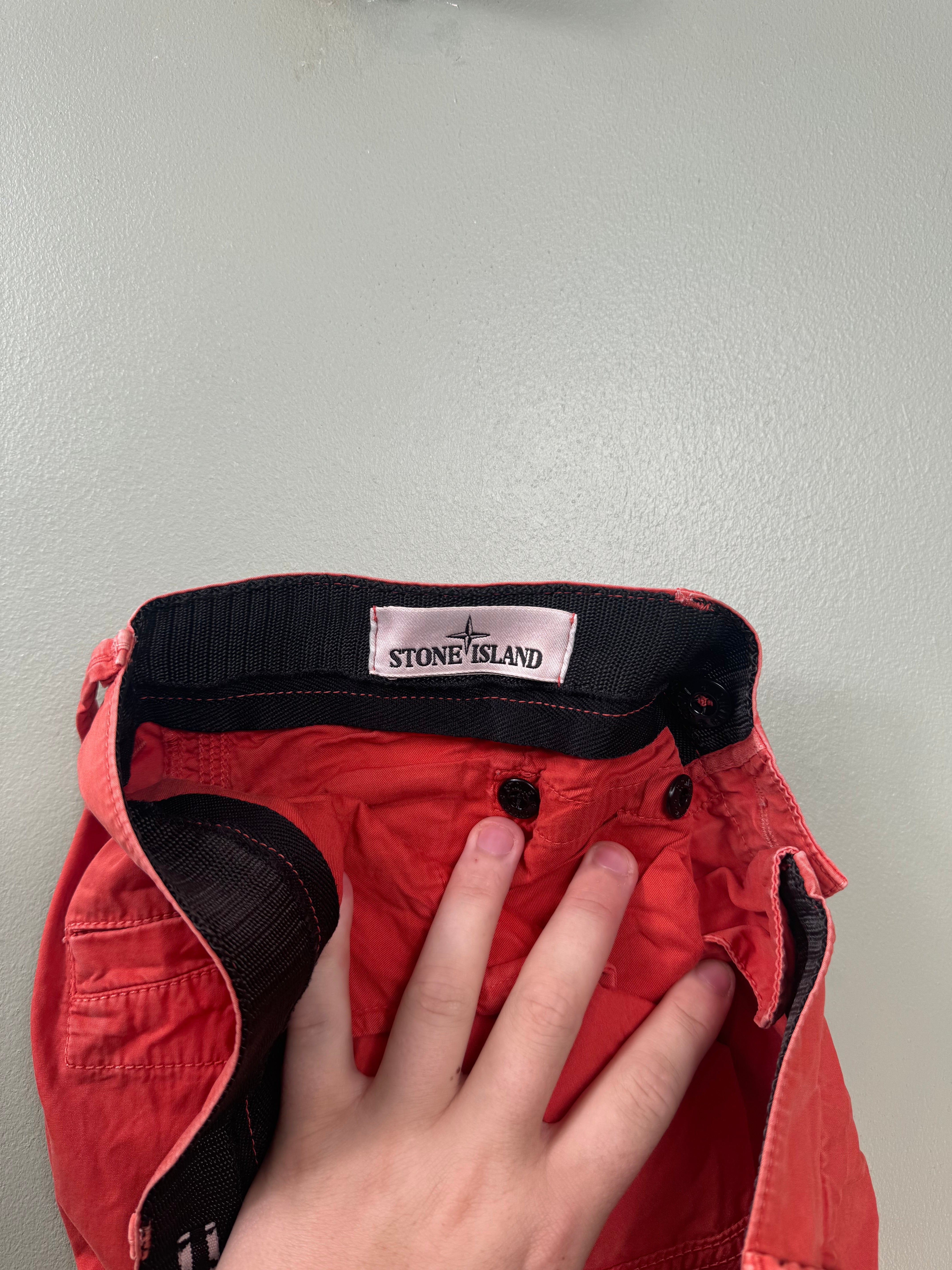 Stone Island Orange SL Cargo Shorts