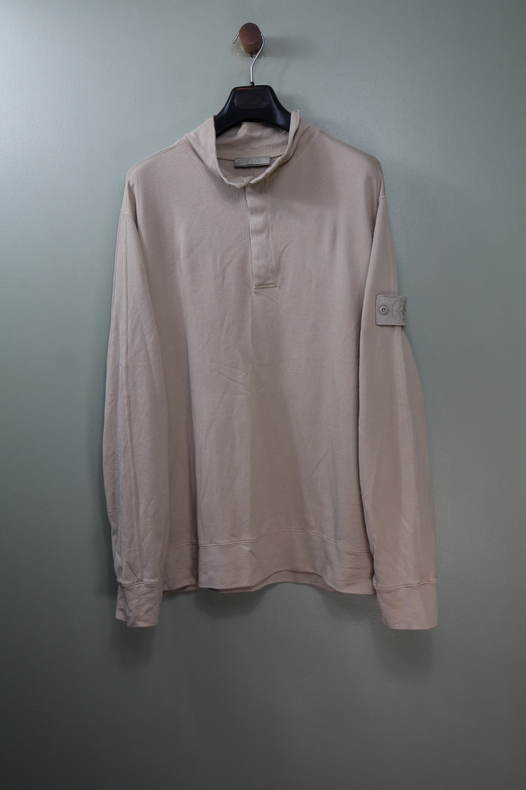Stone Island Beige Ghost 1/4 Button Jumper