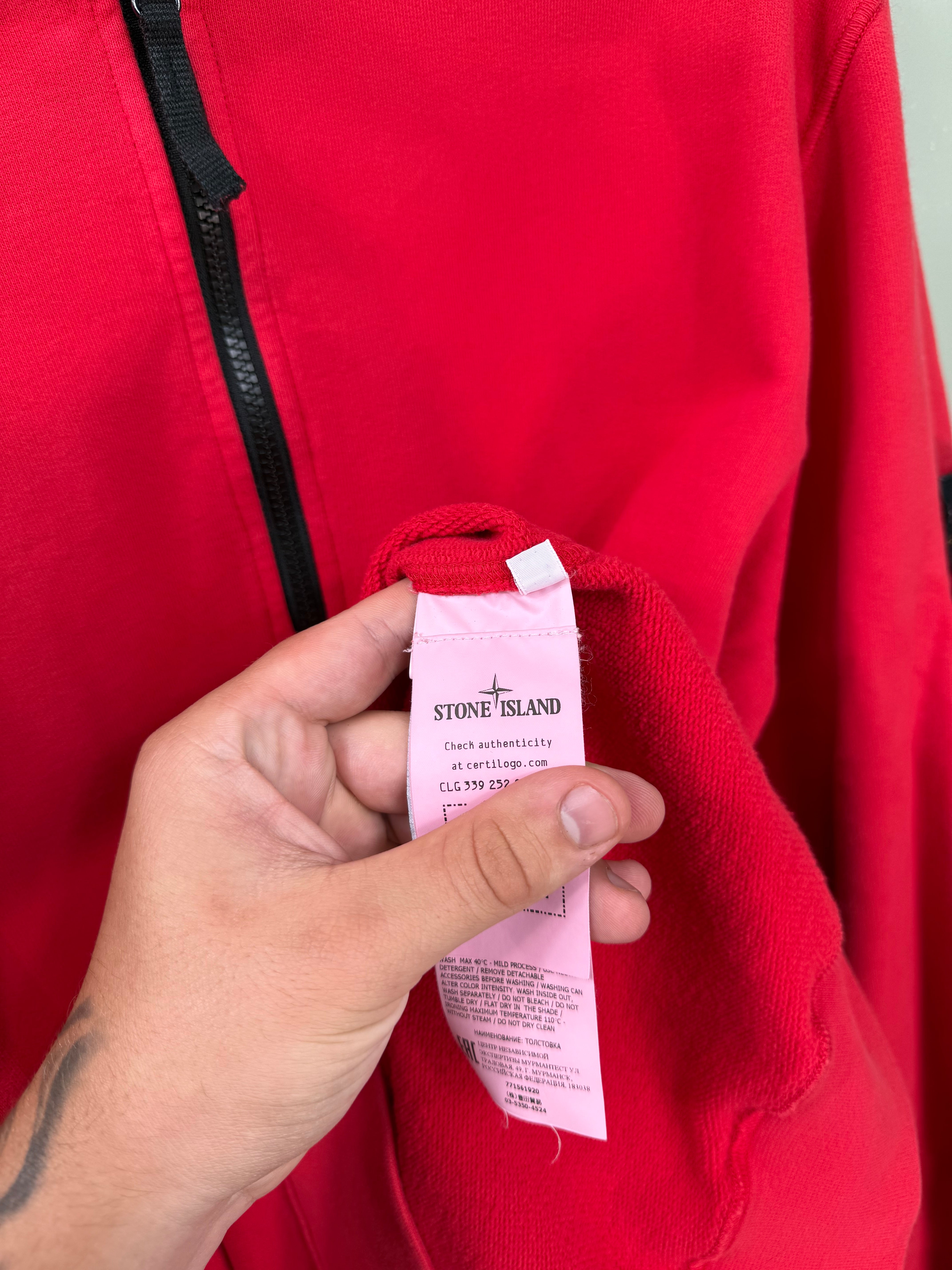 Stone Island Red 1/4 Zip Jumper