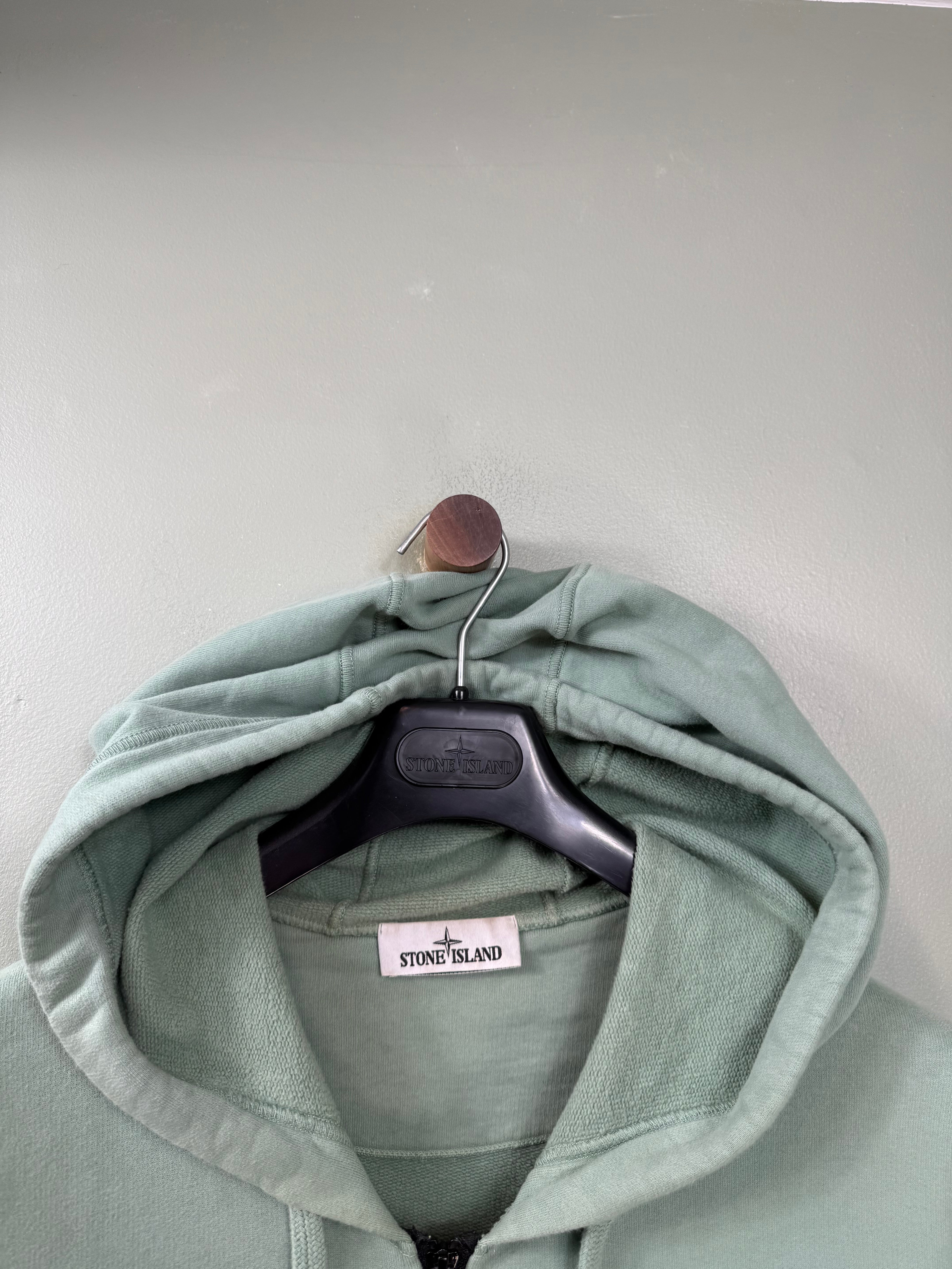 Stone Island Sage Green Zipped Hoodie