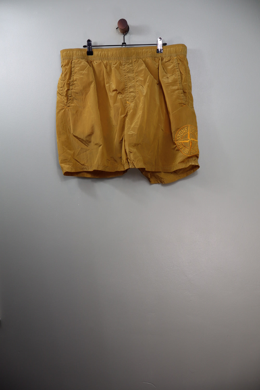 Stone Island Gold Nylon Metal Swim Shorts