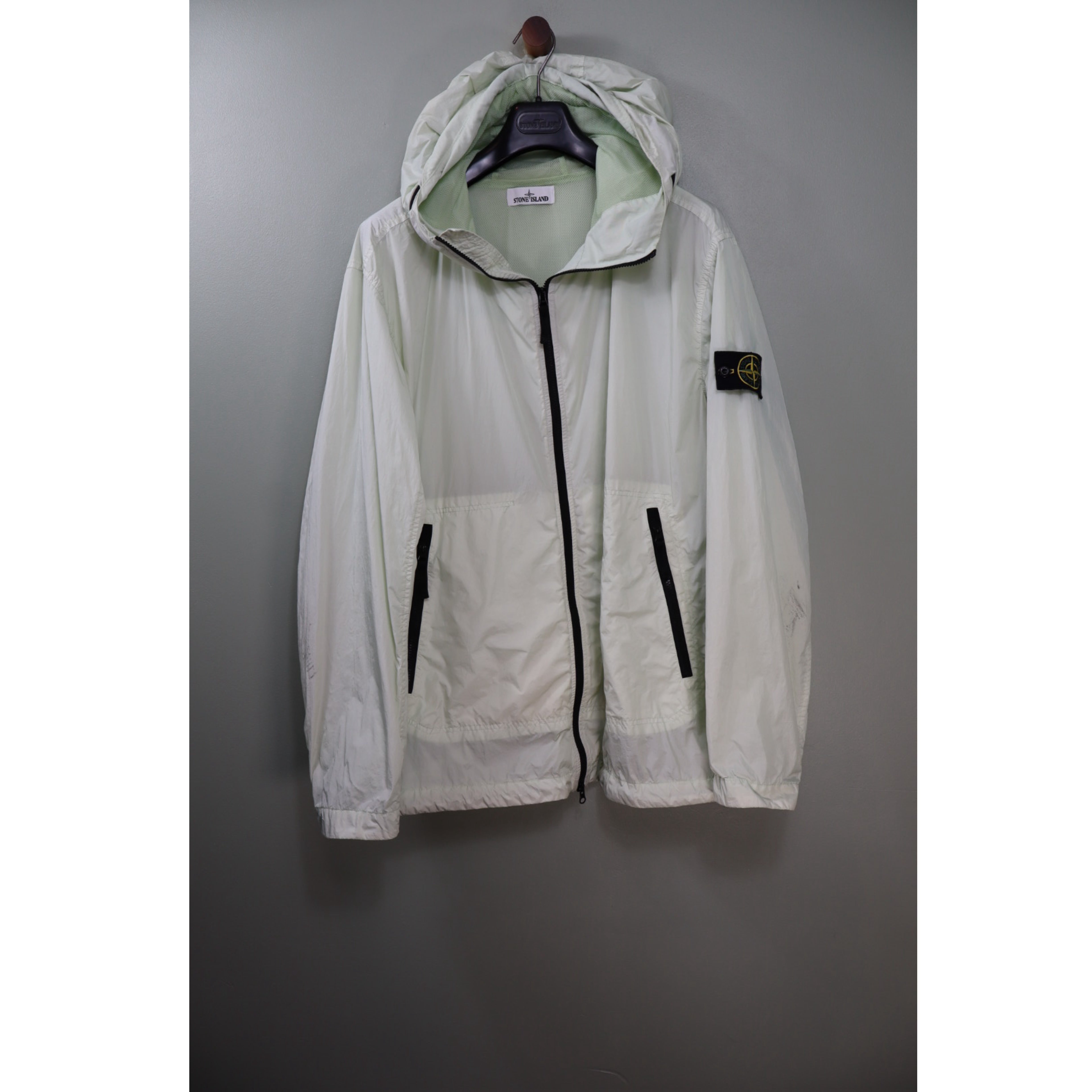 Stone Island Pastel Green Crinkle Reps Jacket