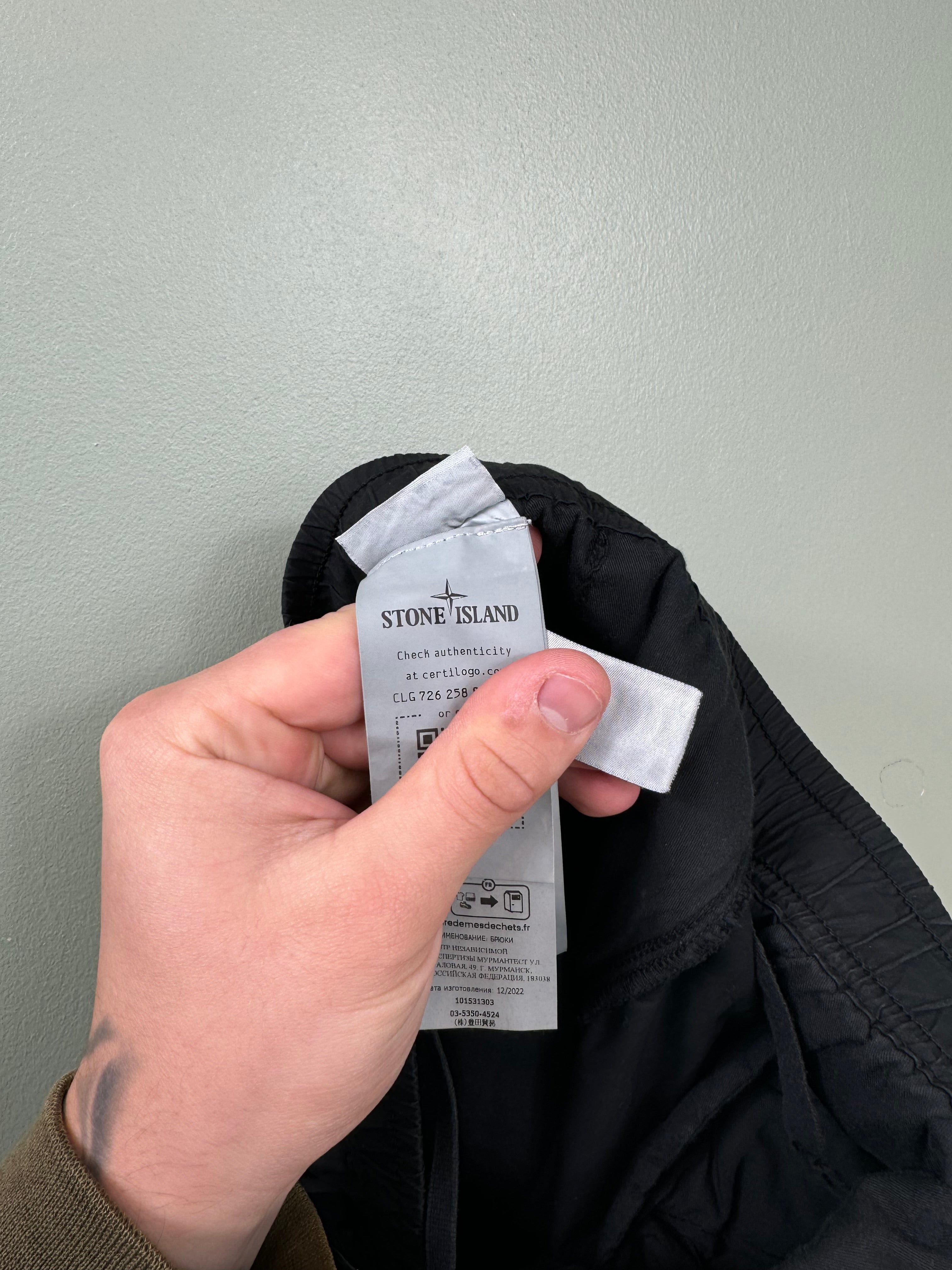 Stone Island Black RE-T Cargo Bottoms