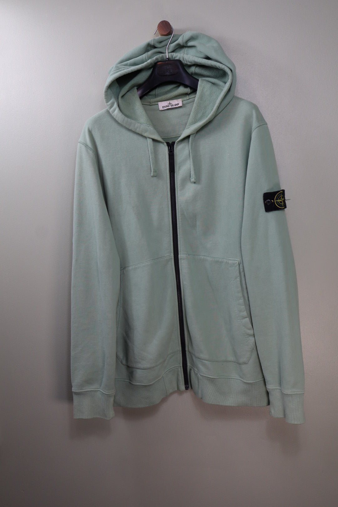 Stone Island Sage Green Zipped Hoodie