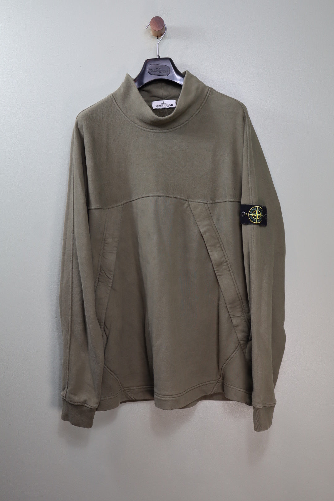 Stone Island Khaki Mock Neck Jumper