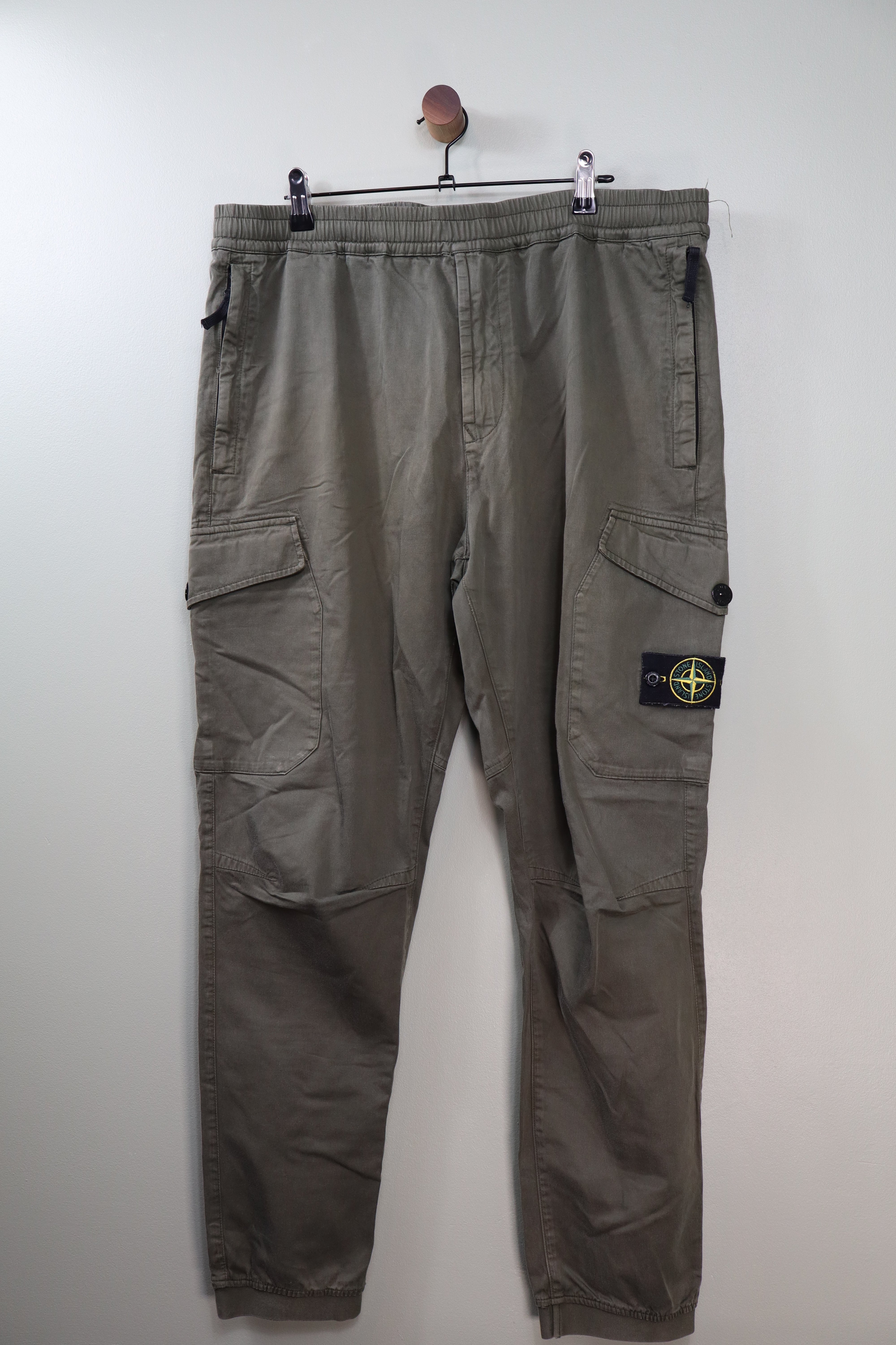 Stone Island Khaki RE-T Cargo Bottoms