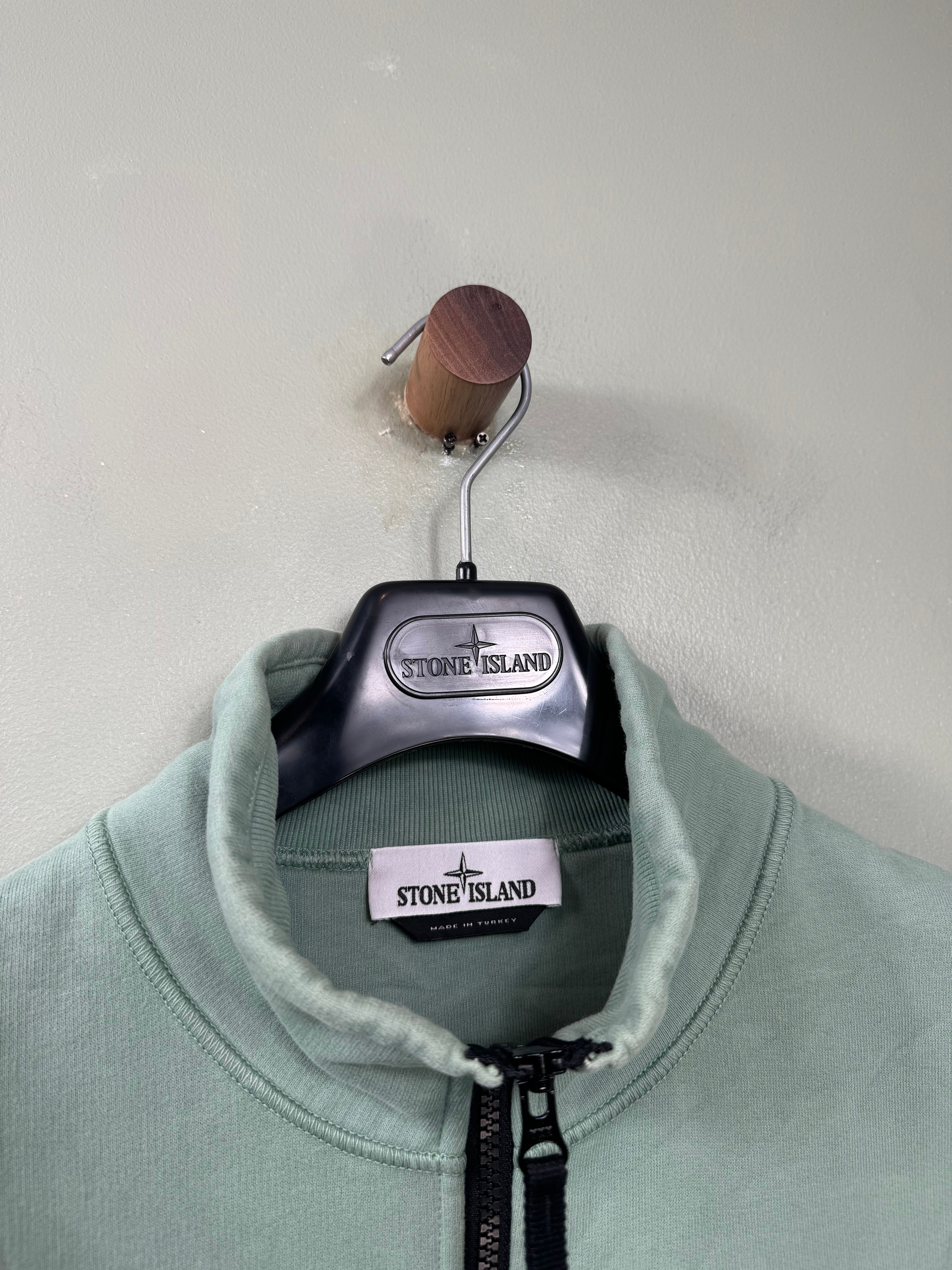 Stone Island Sage Green Full Zip Jumper