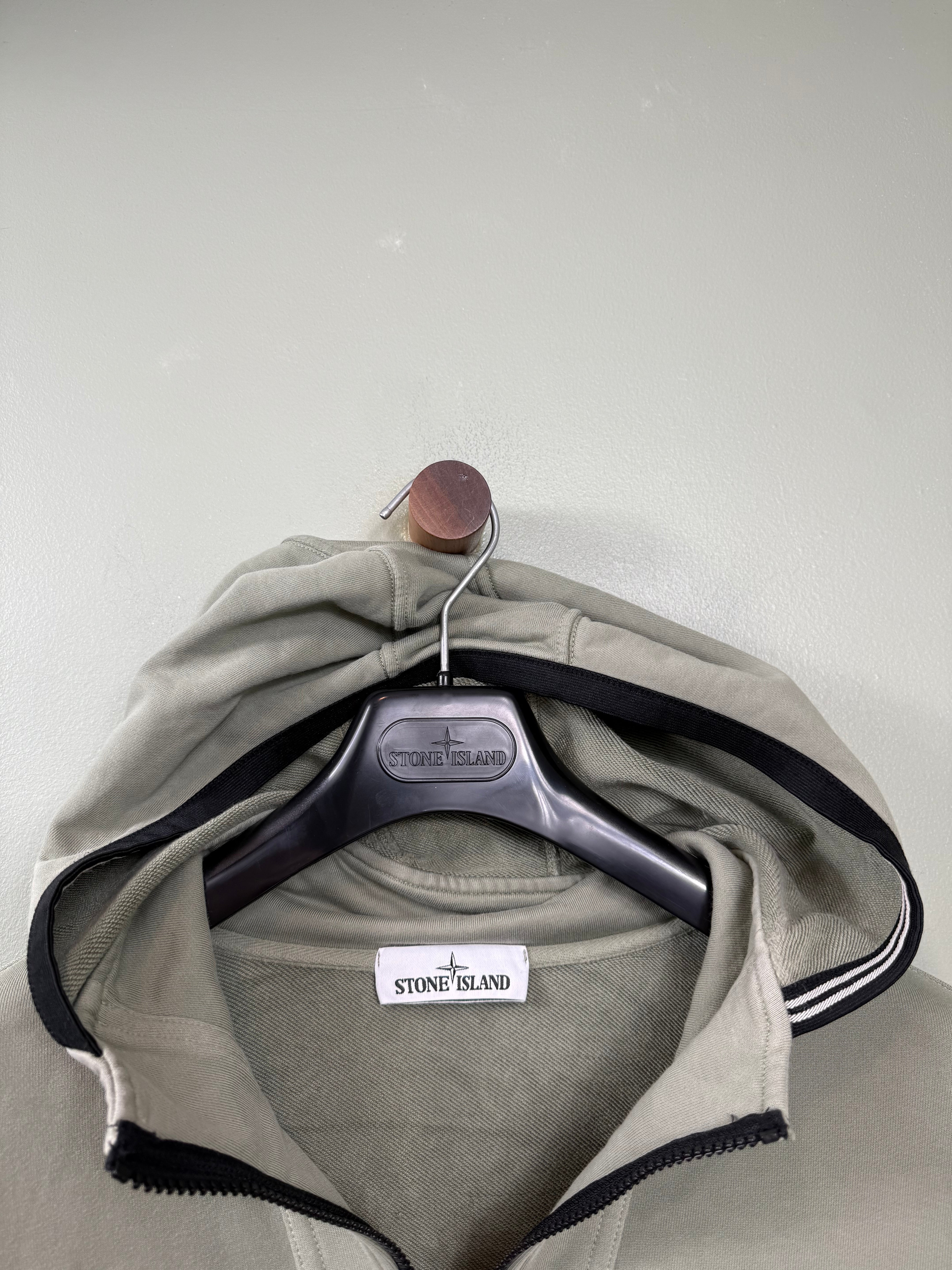 Stone Island Khaki 1/4 Zip Hoodie